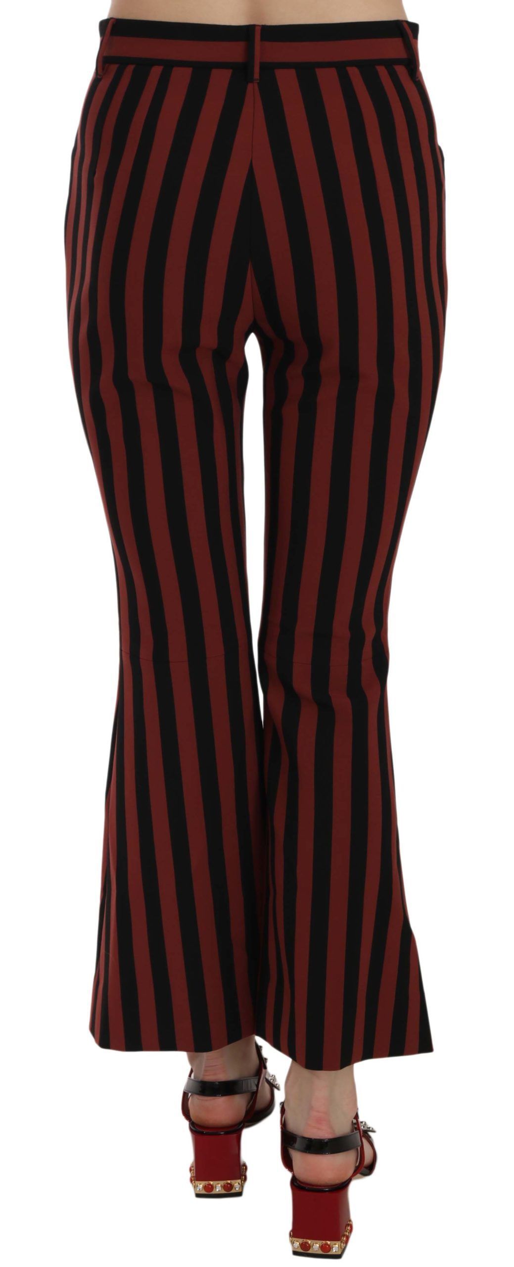 Amaranth Stripe Cropped Flared Women's Pants - Dolce & Gabbana - Modalova