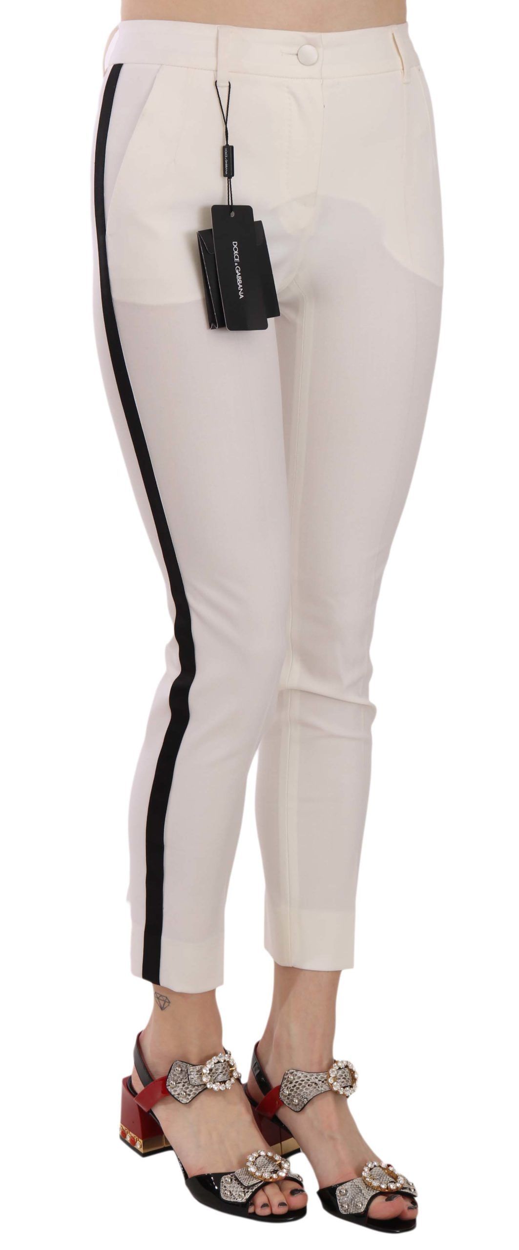 Side Stripe Cropped Skinny Women's Pants - Dolce & Gabbana - Modalova