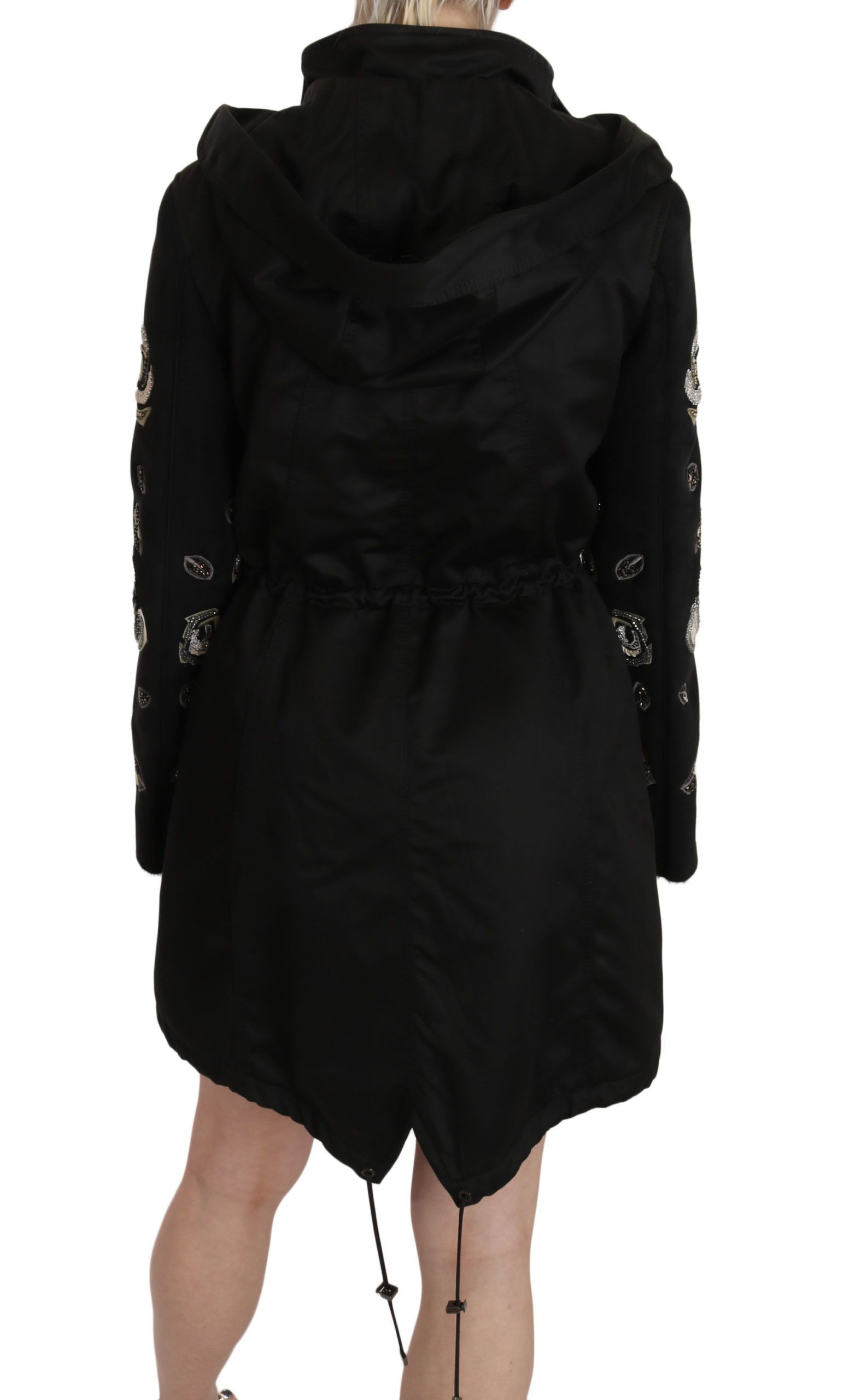 Floral Sequined Beaded Hooded Jacket Women's Coat - John Richmond - Modalova