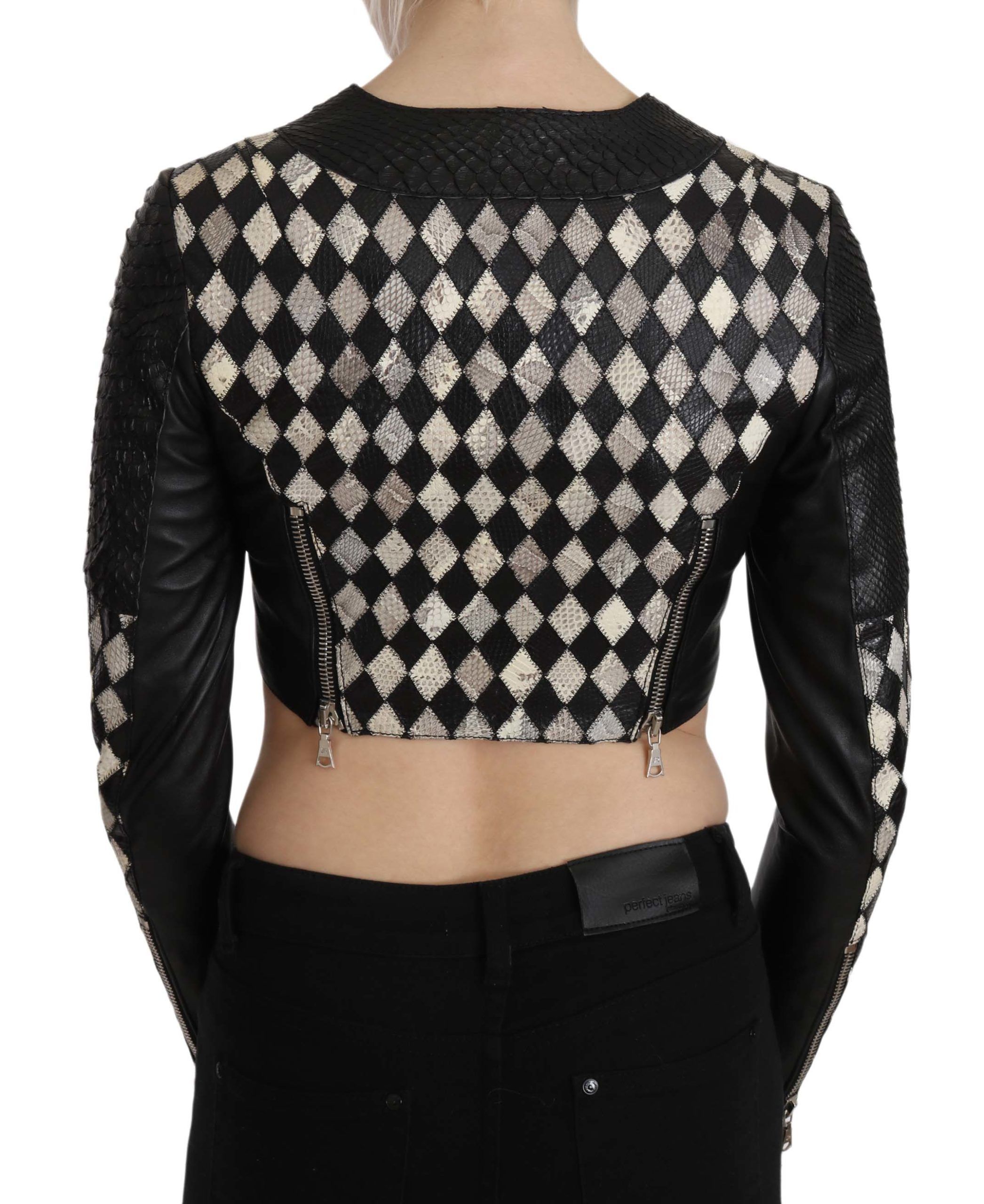 Leather Short Cropped Biker Jacket Women's Coat - John Richmond - Modalova