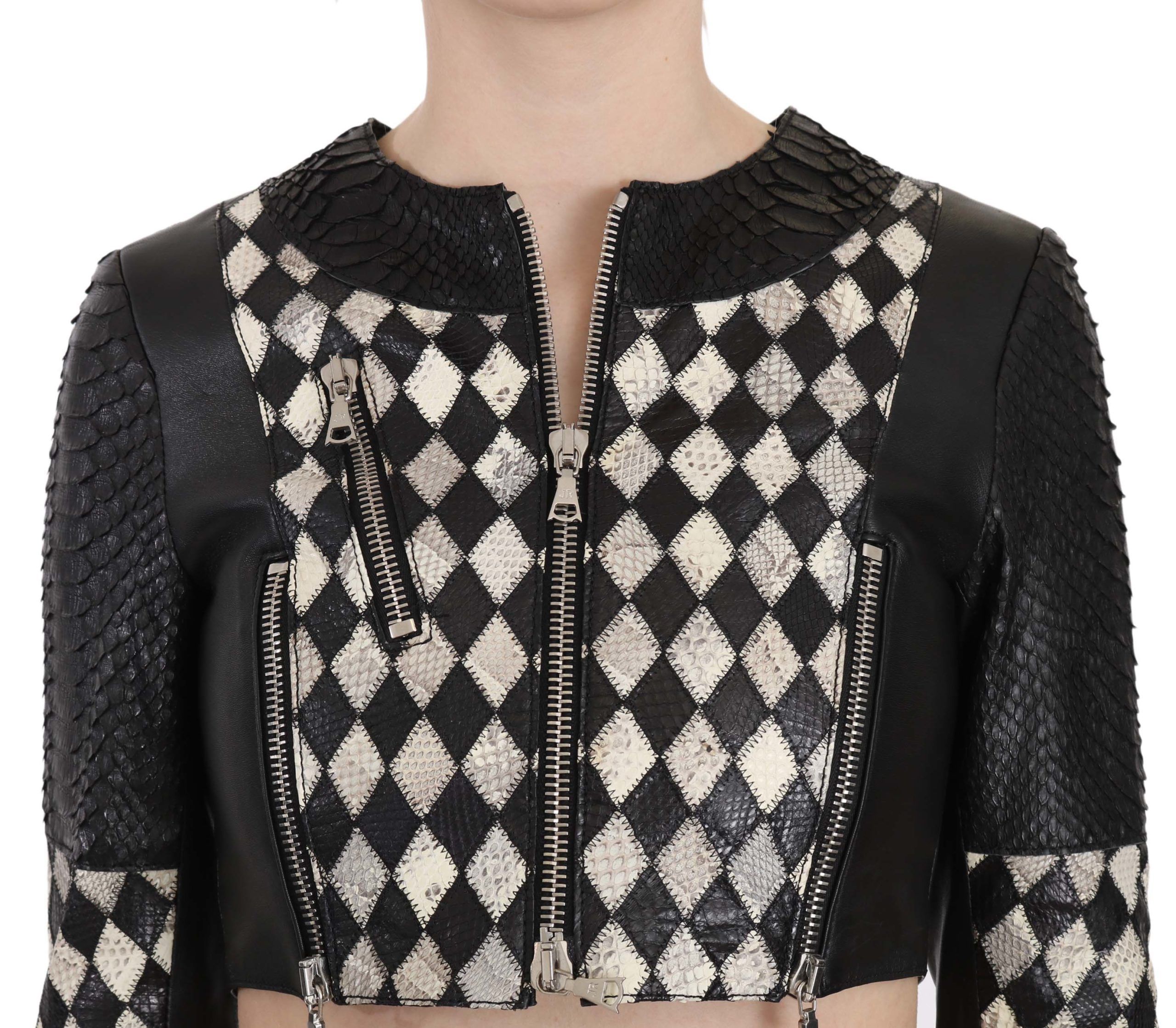 Leather Short Cropped Biker Jacket Women's Coat - John Richmond - Modalova
