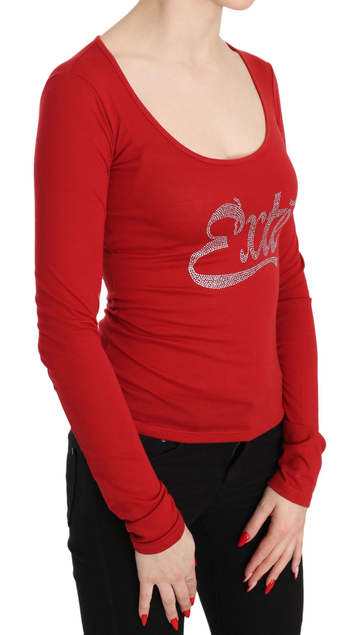 Crystal Embellished Long Sleeve Top Women's Blouse - Exte - Modalova