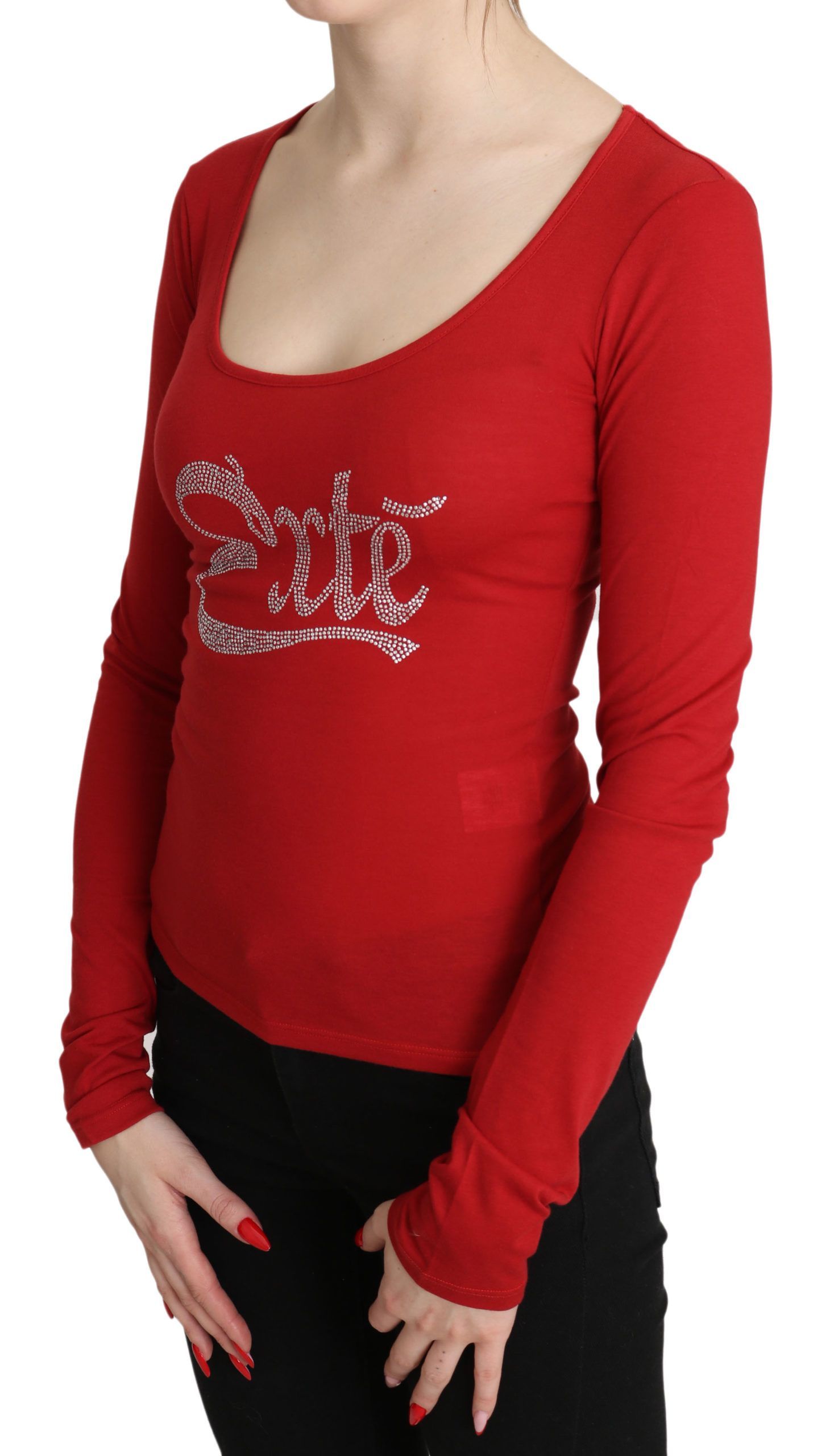 Crystal Embellished Long Sleeve Top Women's Blouse - Exte - Modalova