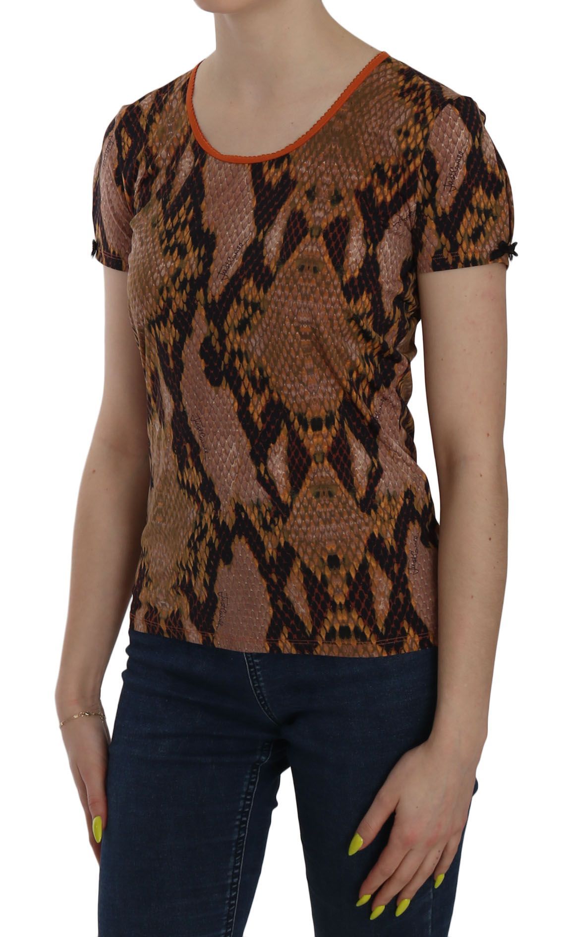 Snake Skin Print Short Sleeve Top Women's T-shirt - Just Cavalli - Modalova