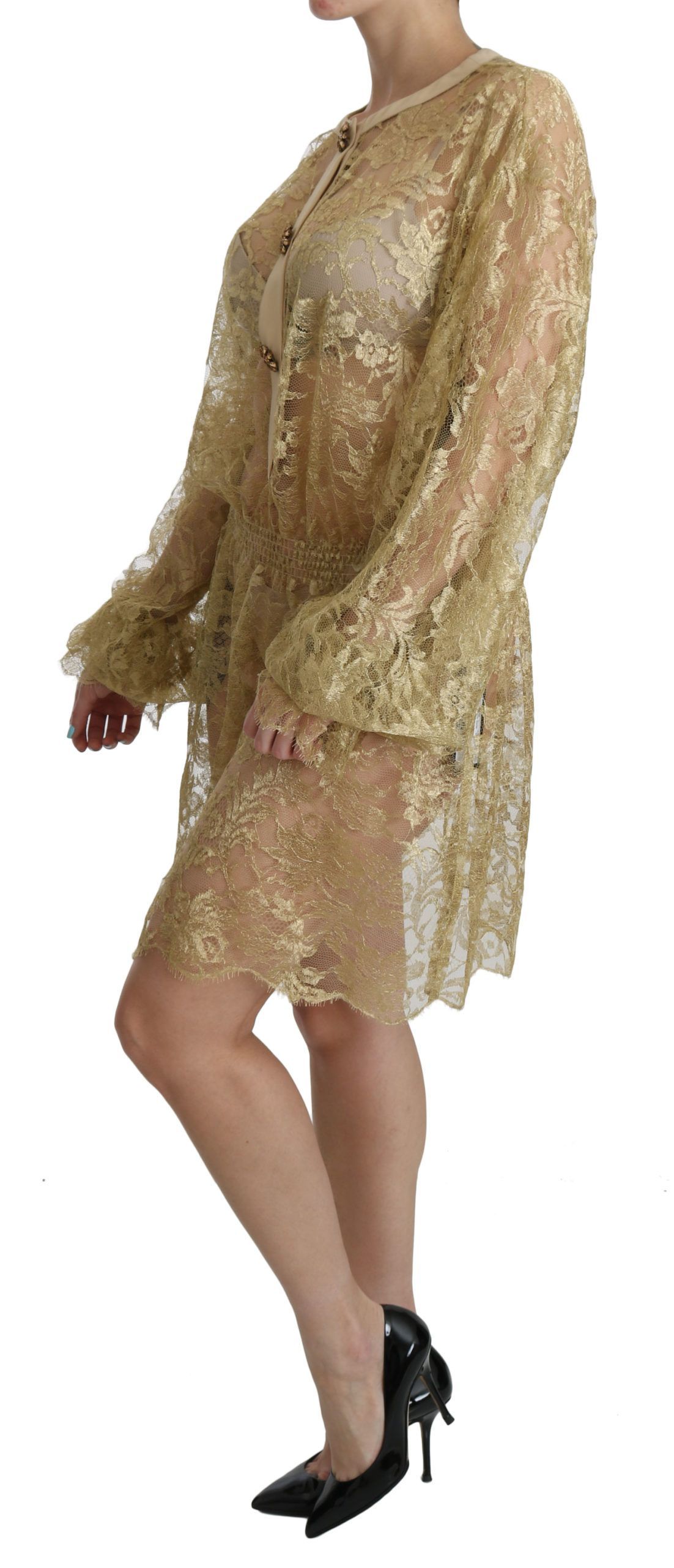 Lace See Through A-Line Knee Length Women's Dress - Dolce & Gabbana - Modalova