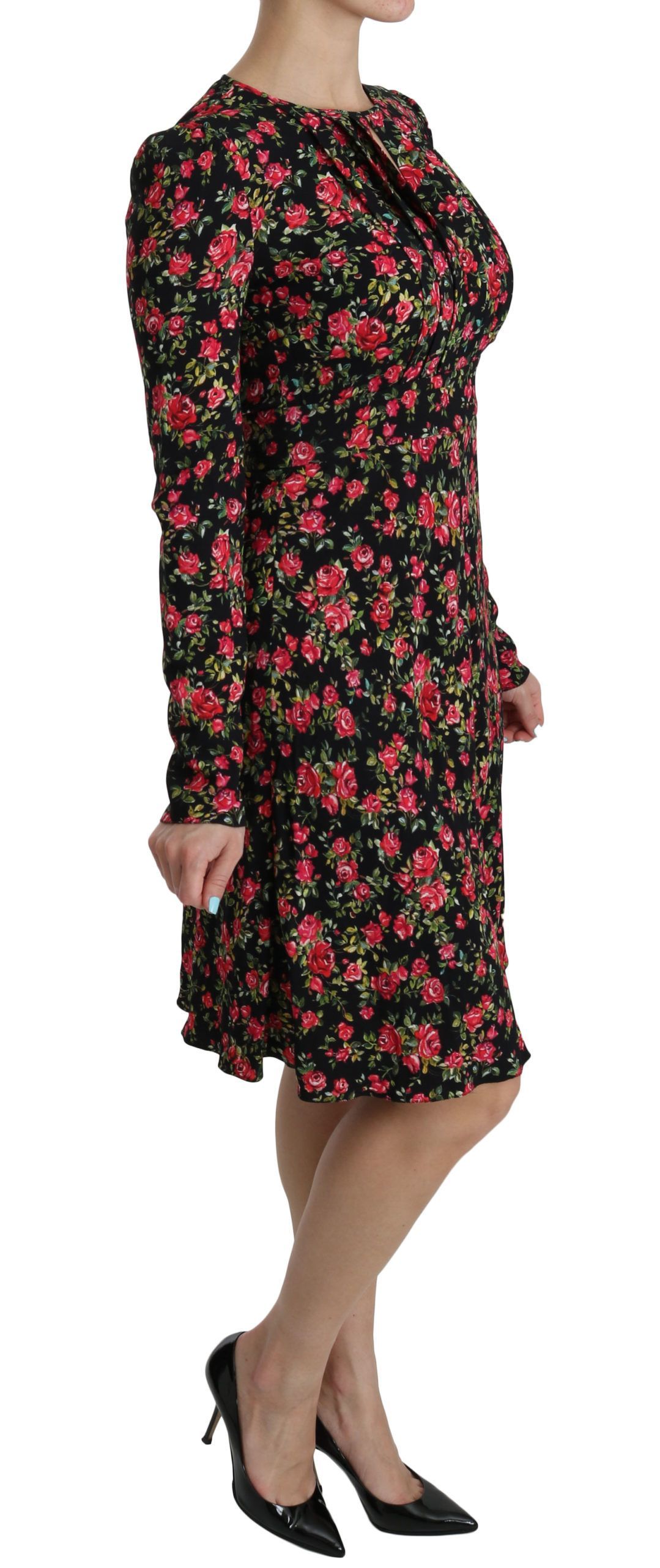 Floral Longsleeve Knee Length Women's Dress - Dolce & Gabbana - Modalova