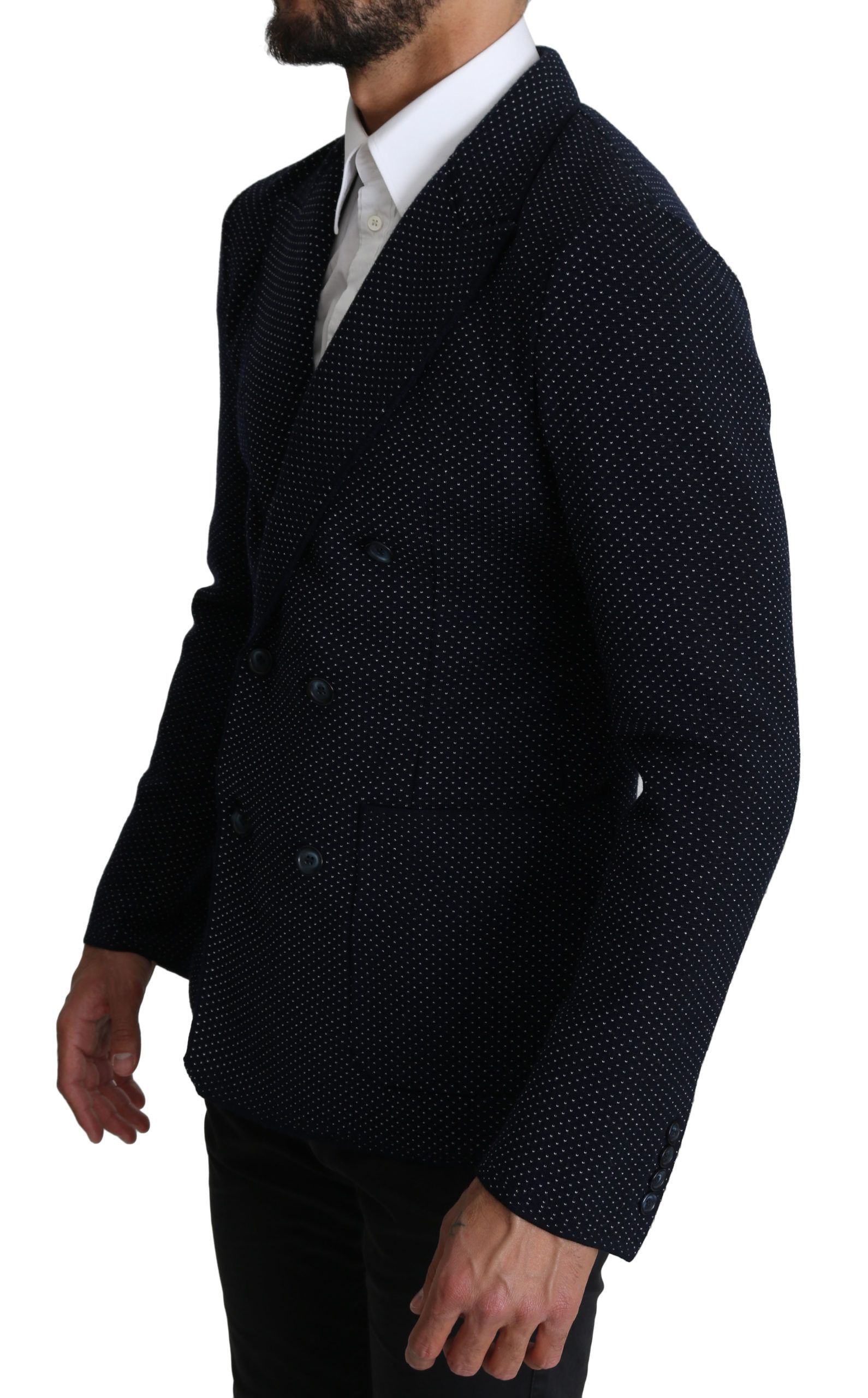 Dark Dotted Double Breasted Coat Men's Blazer - Dolce & Gabbana - Modalova