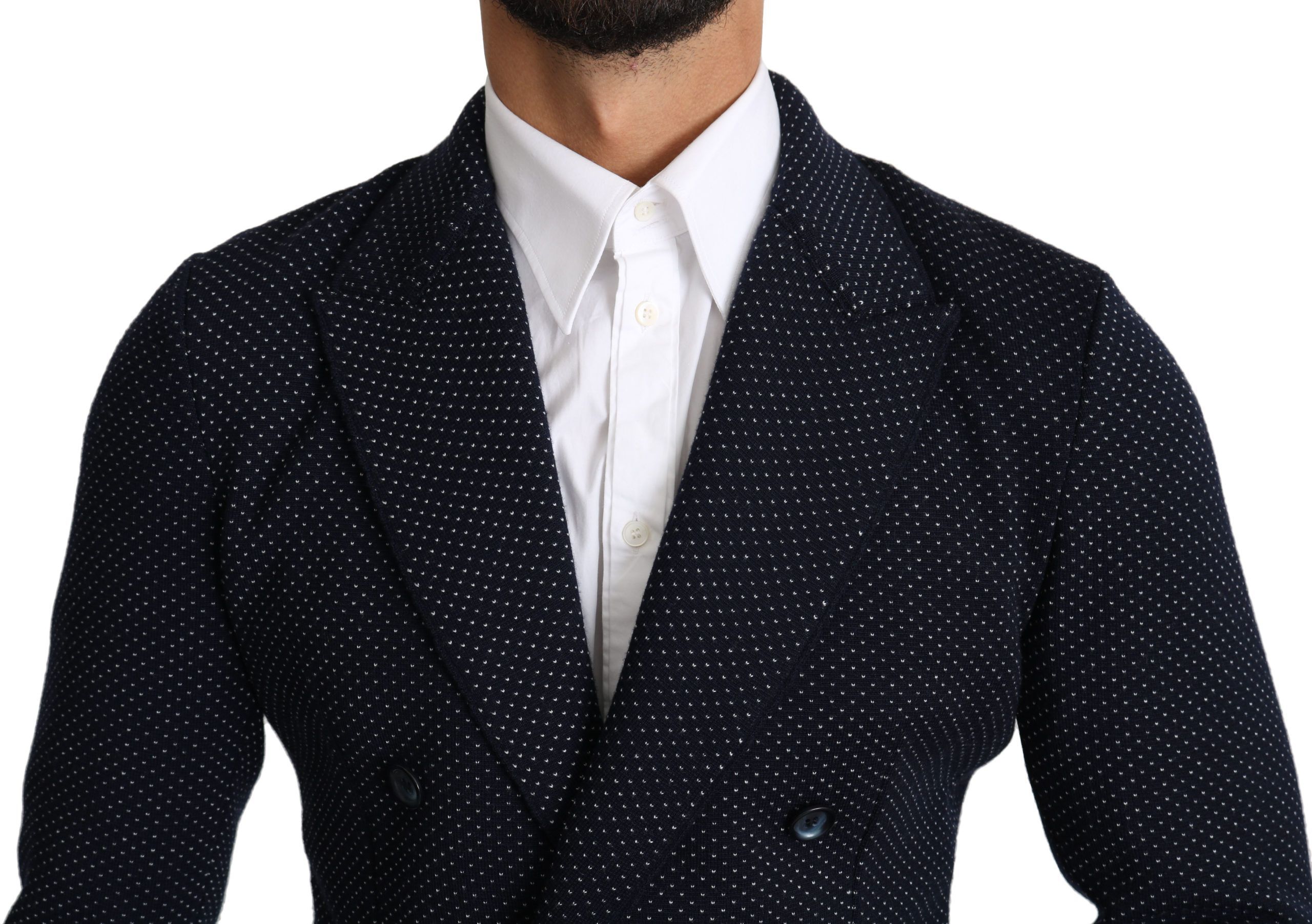 Dark Dotted Double Breasted Coat Men's Blazer - Dolce & Gabbana - Modalova