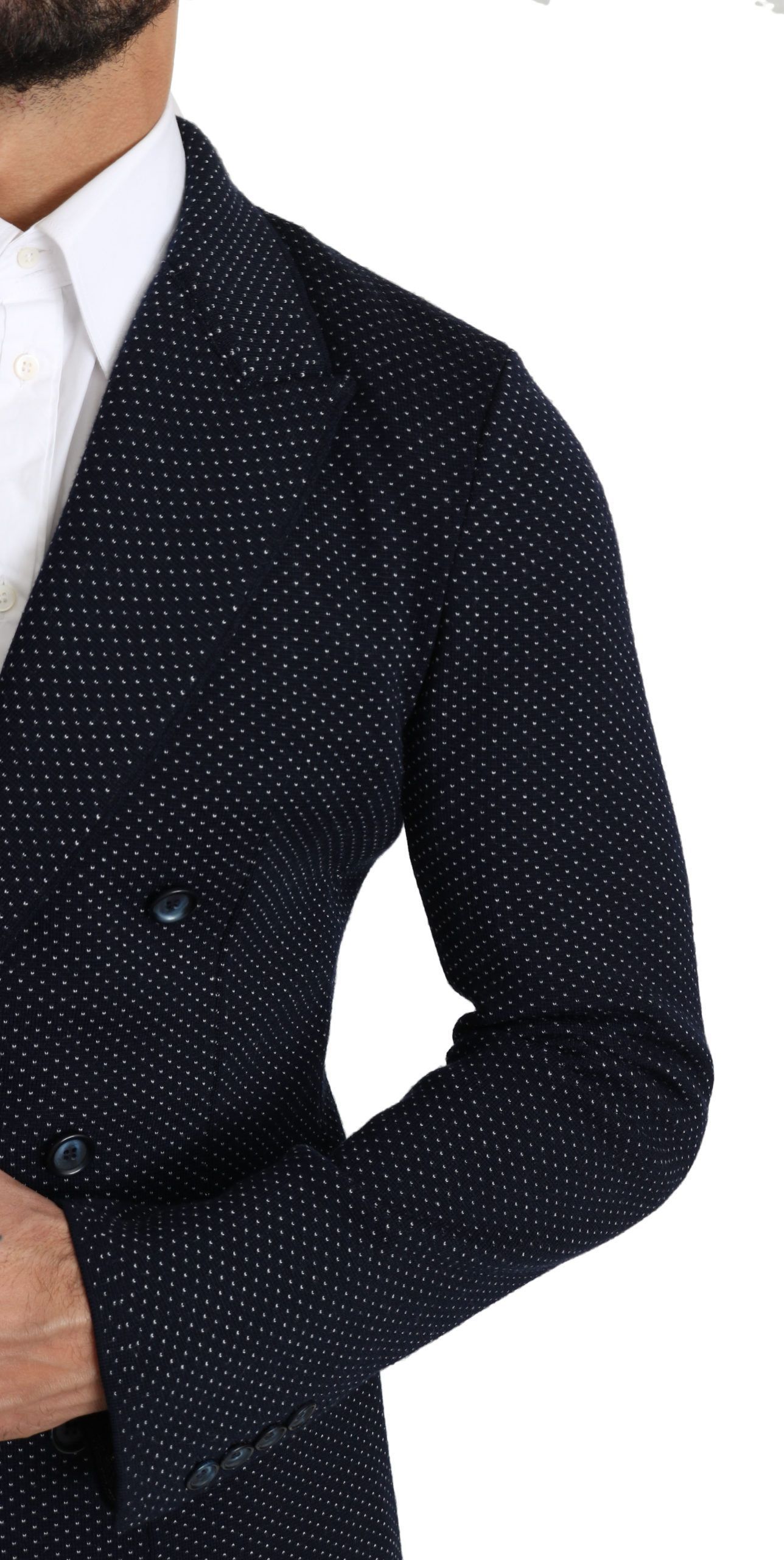 Dark Dotted Double Breasted Coat Men's Blazer - Dolce & Gabbana - Modalova