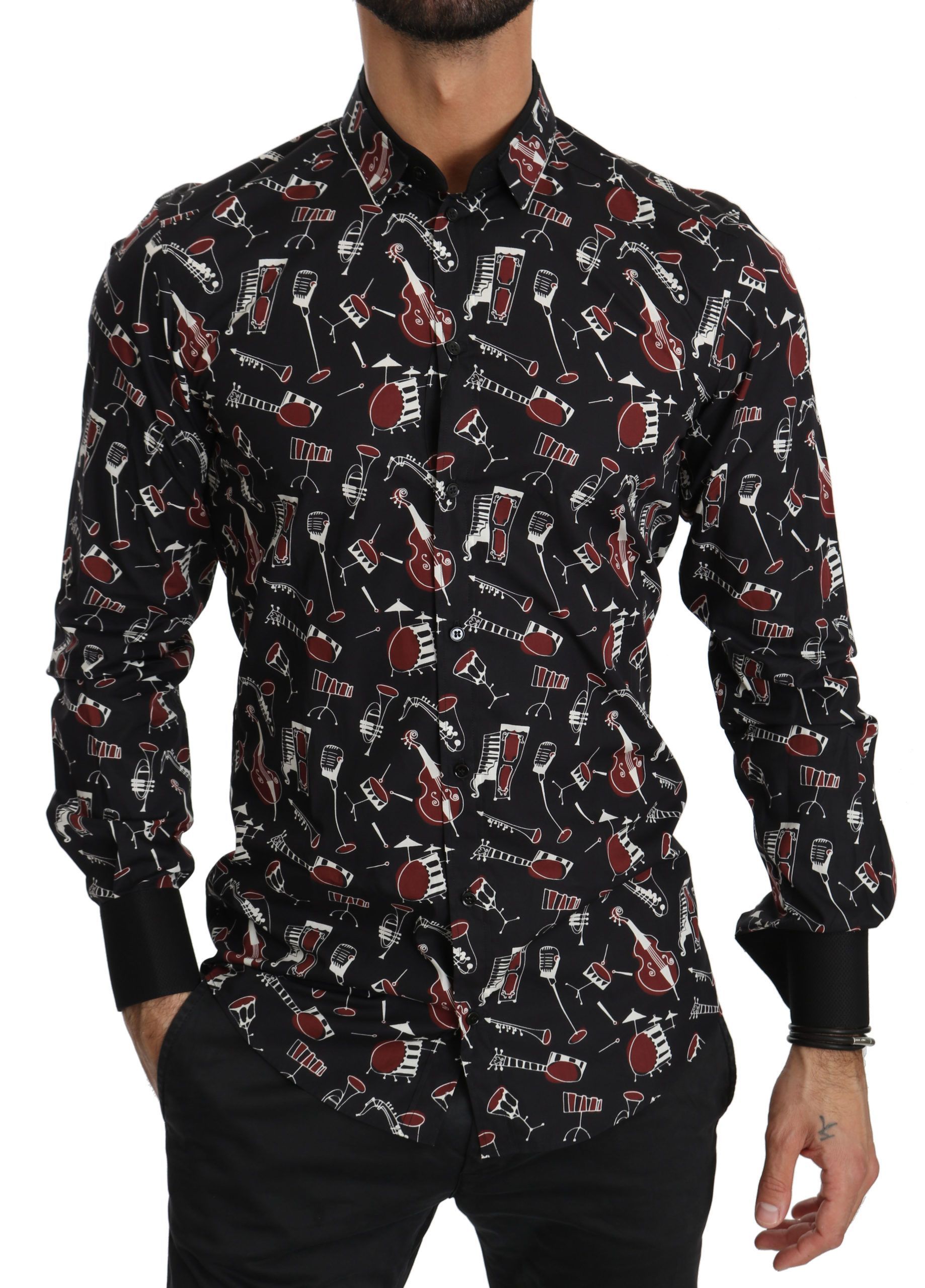Musical Instrument Slim fit Men's Shirt - Dolce & Gabbana - Modalova