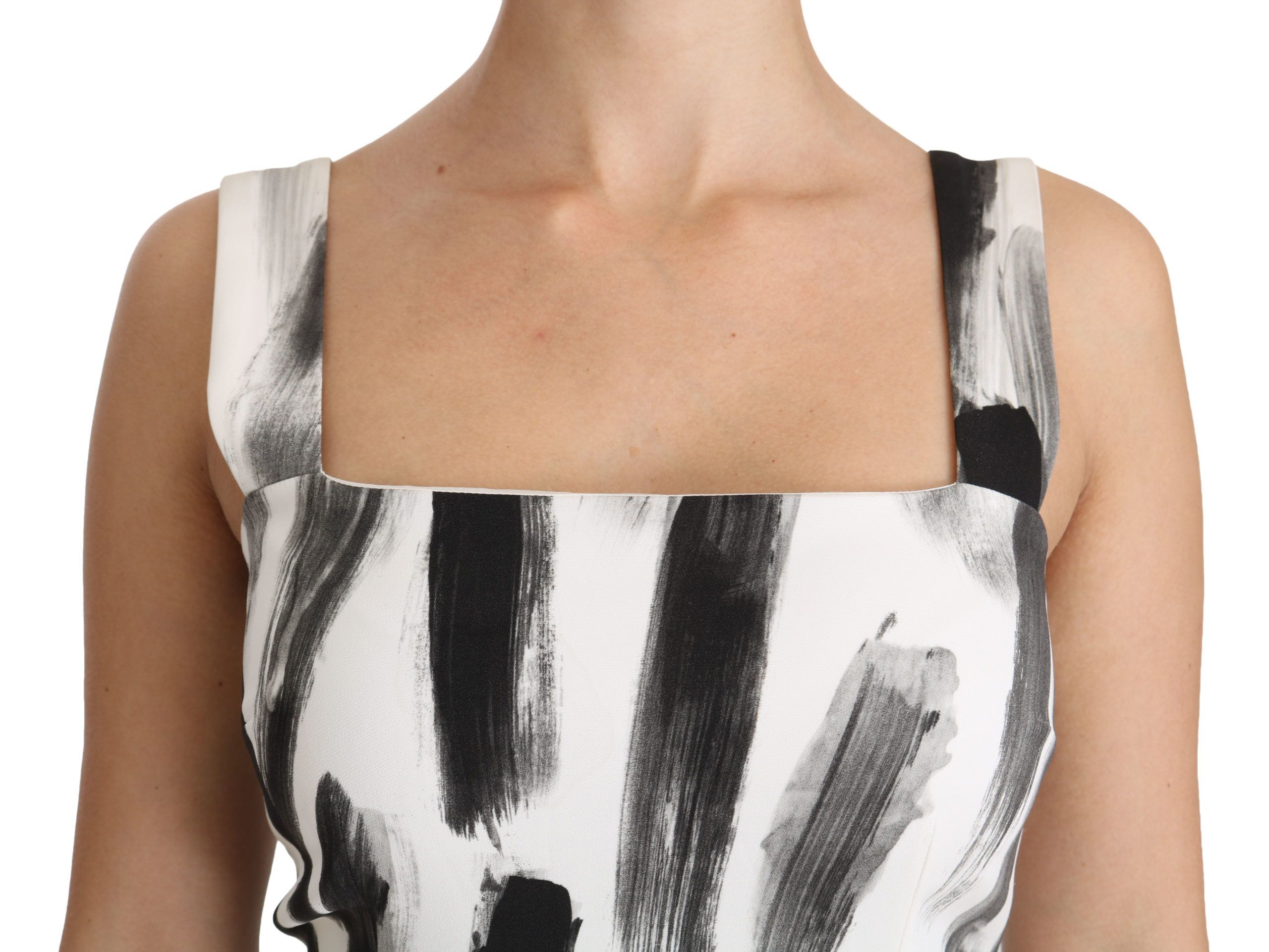 Black Printed Sheath Midi Viscose Women's Dress - Dolce & Gabbana - Modalova