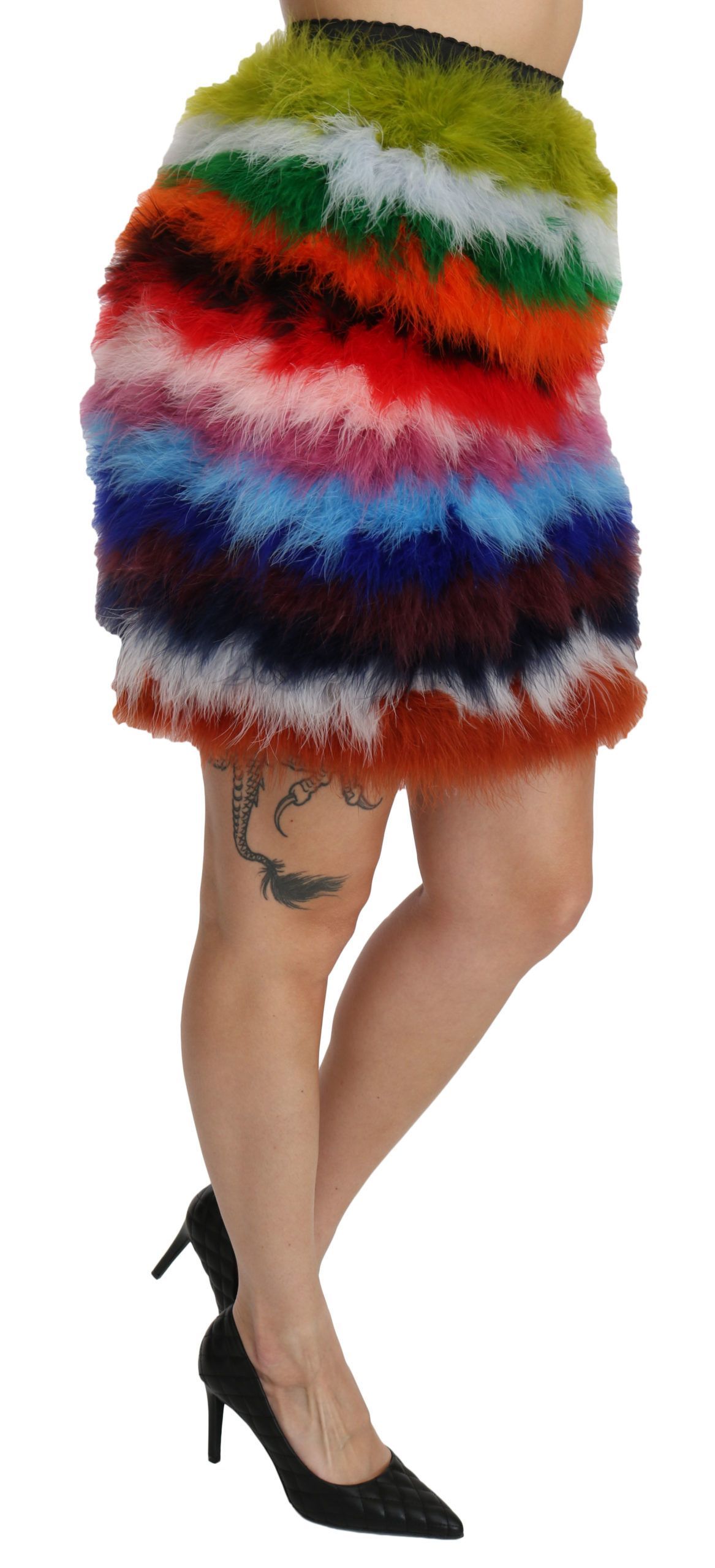 Red Blue High Waist Mini Feather Women's Skirt - Dolce & Gabbana - Modalova