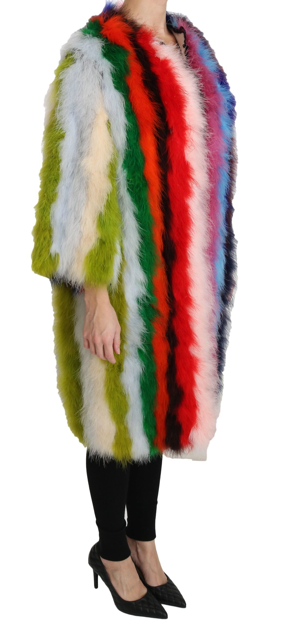 Turkey Feather Cape Fur Women's Coat - Dolce & Gabbana - Modalova