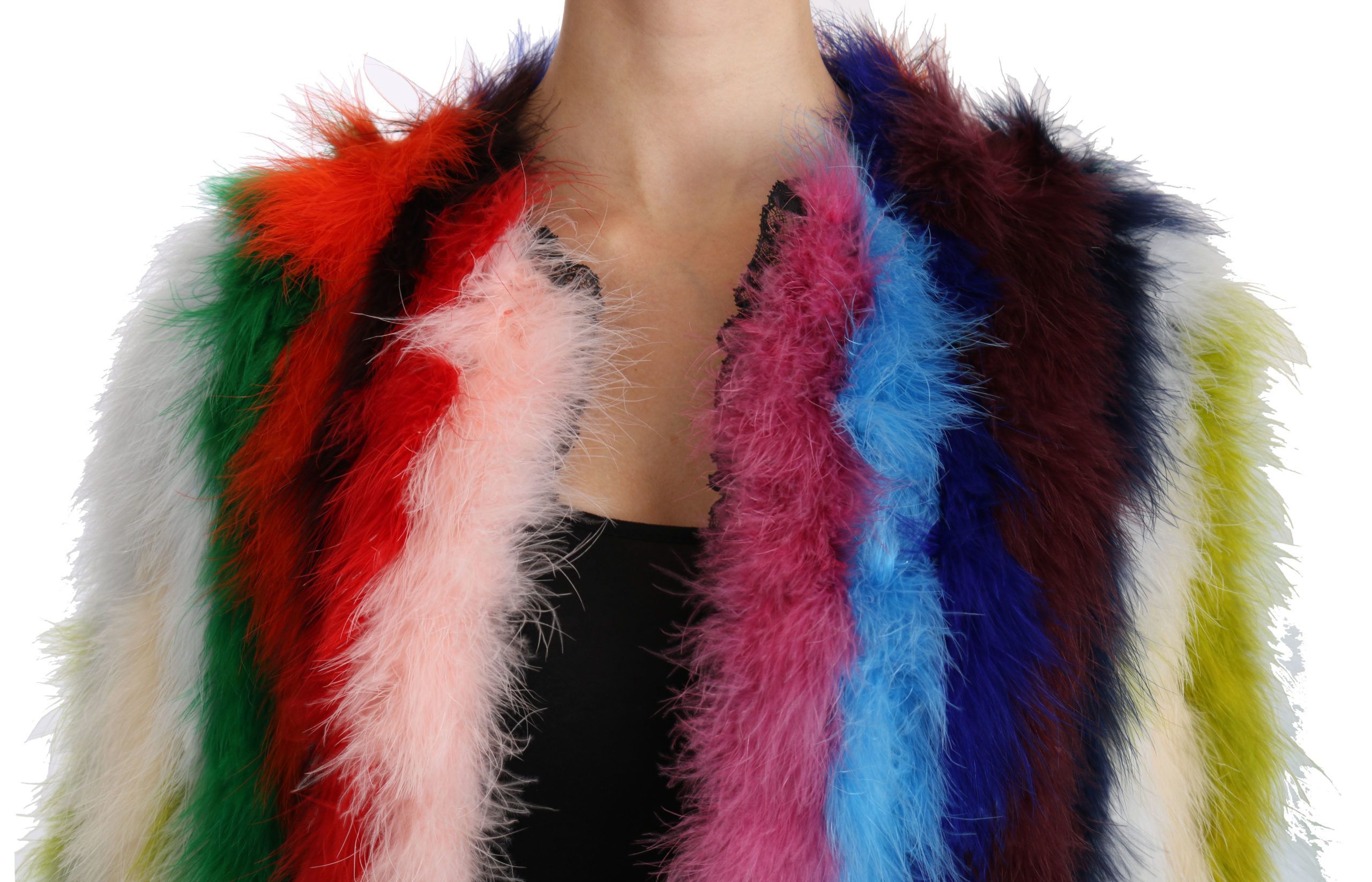 Turkey Feather Cape Fur Women's Coat - Dolce & Gabbana - Modalova
