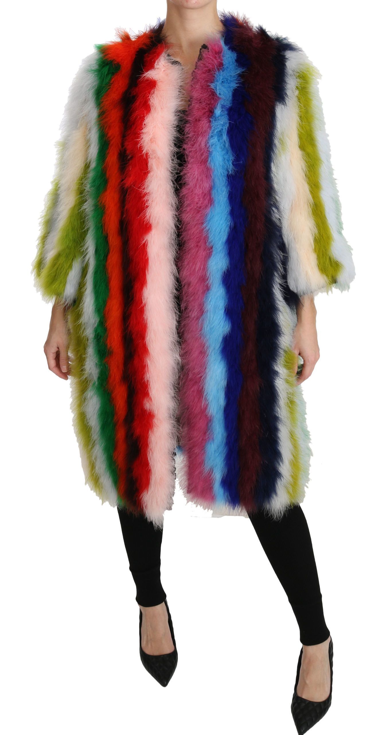 Turkey Feather Cape Fur Women's Coat - Dolce & Gabbana - Modalova