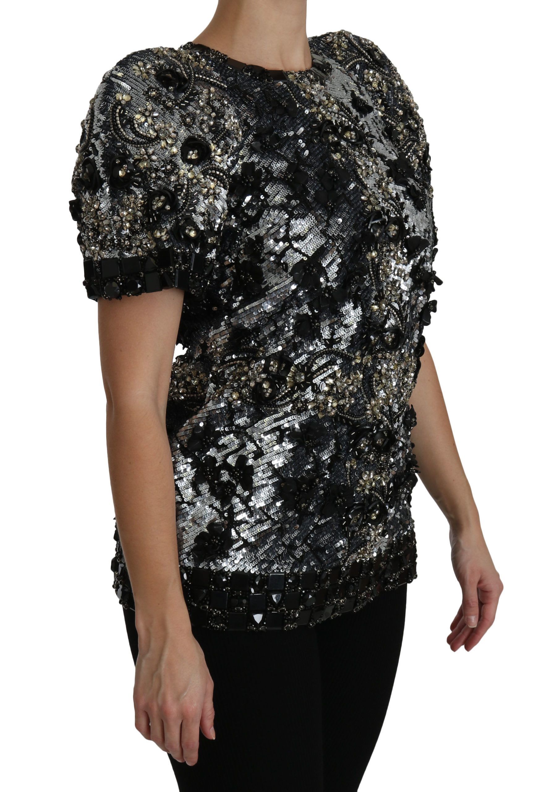 Sequined Crystal Embellished Top Women's Blouse - Dolce & Gabbana - Modalova
