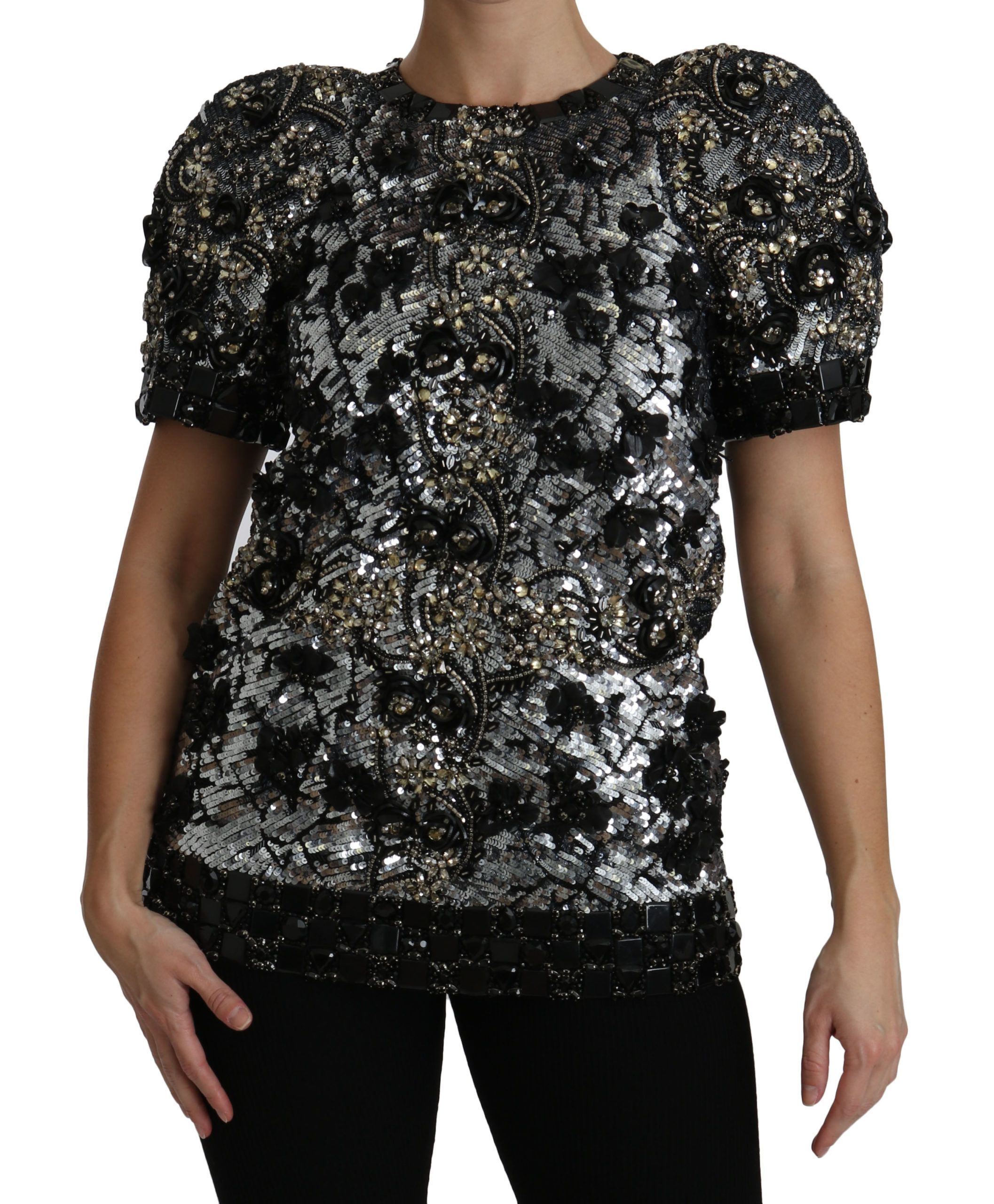 Sequined Crystal Embellished Top Women's Blouse - Dolce & Gabbana - Modalova