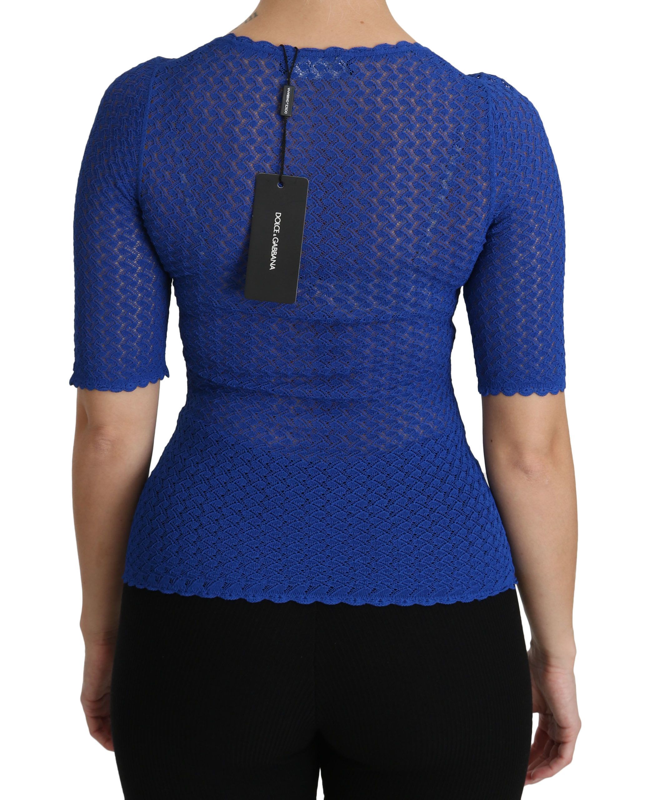 See Through Round Neck Top Viscose Women's Blouse - Dolce & Gabbana - Modalova