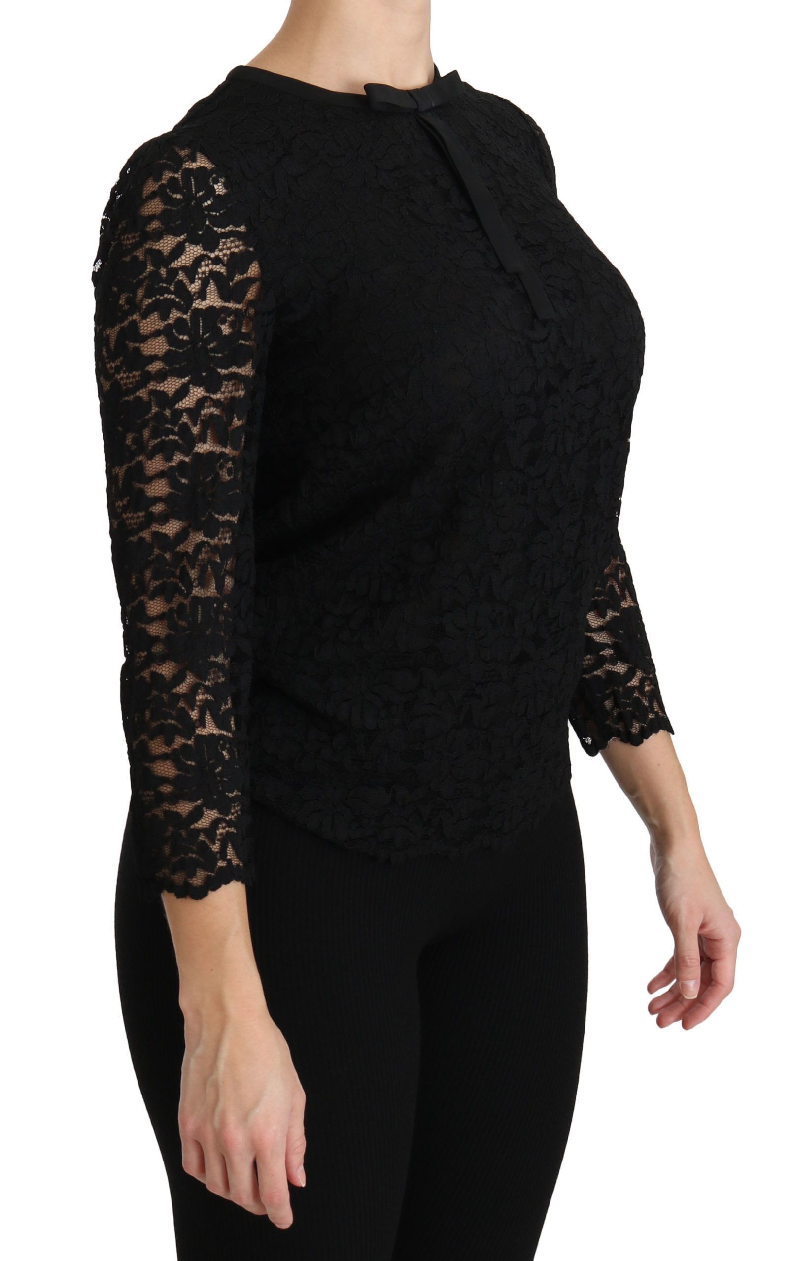 Lace Long Sleeve Nylon Women's Blouse - Dolce & Gabbana - Modalova