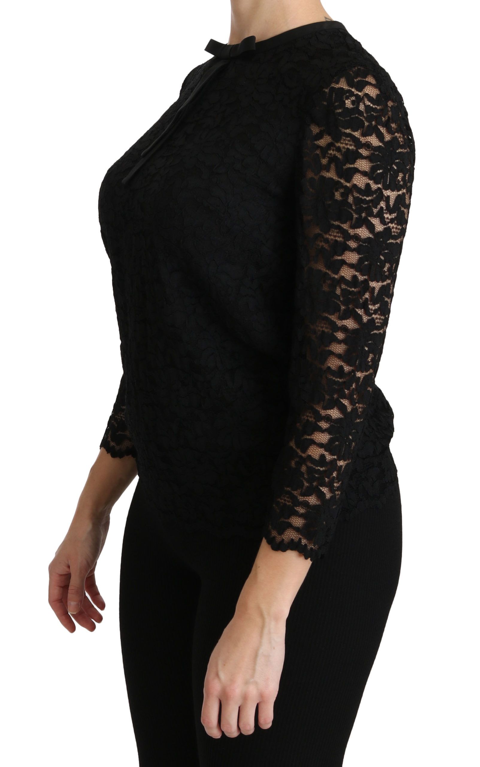 Lace Long Sleeve Nylon Women's Blouse - Dolce & Gabbana - Modalova