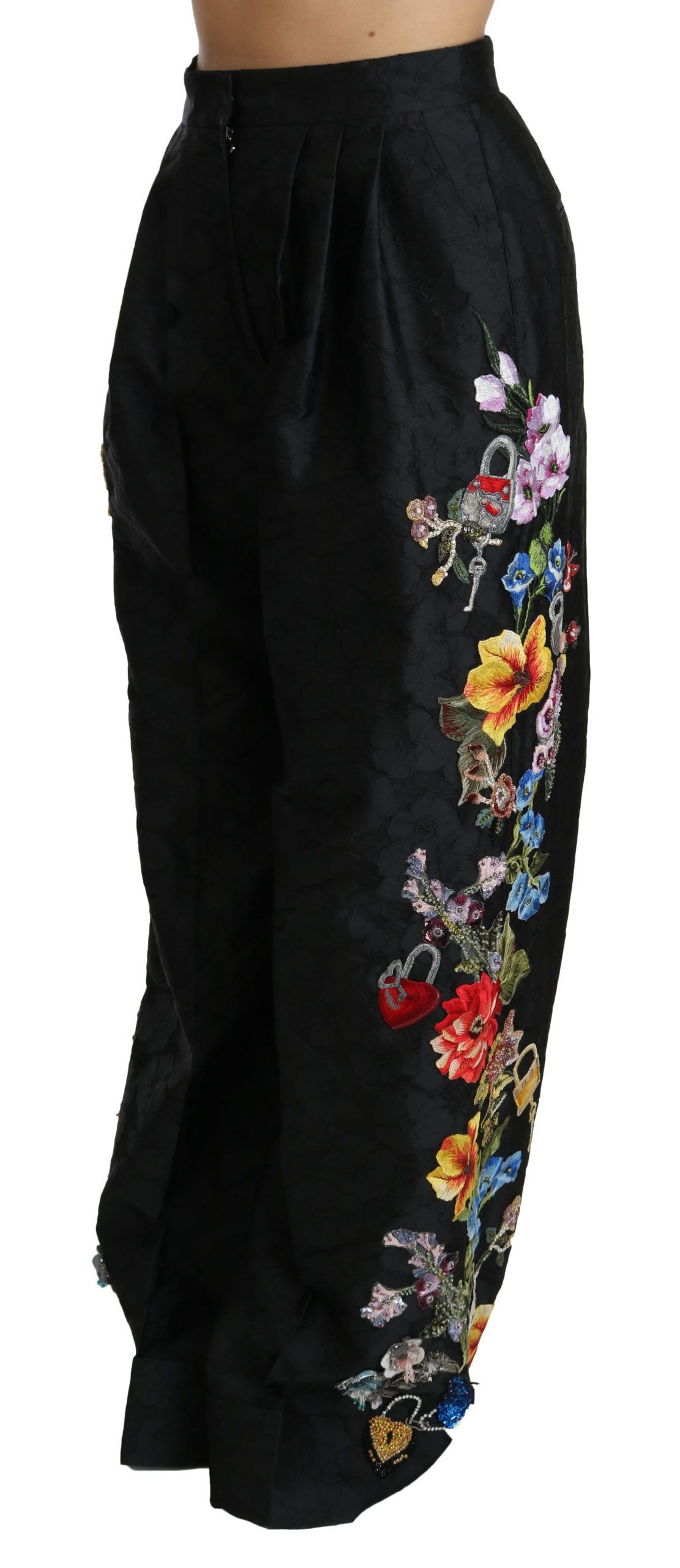 Brocade Floral Sequined Beaded Women's Pants - Dolce & Gabbana - Modalova