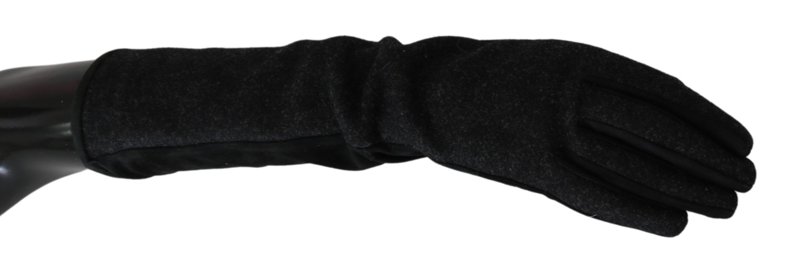 Gray Mid Arm Length Mittens Wool Women's Gloves - Dolce & Gabbana - Modalova