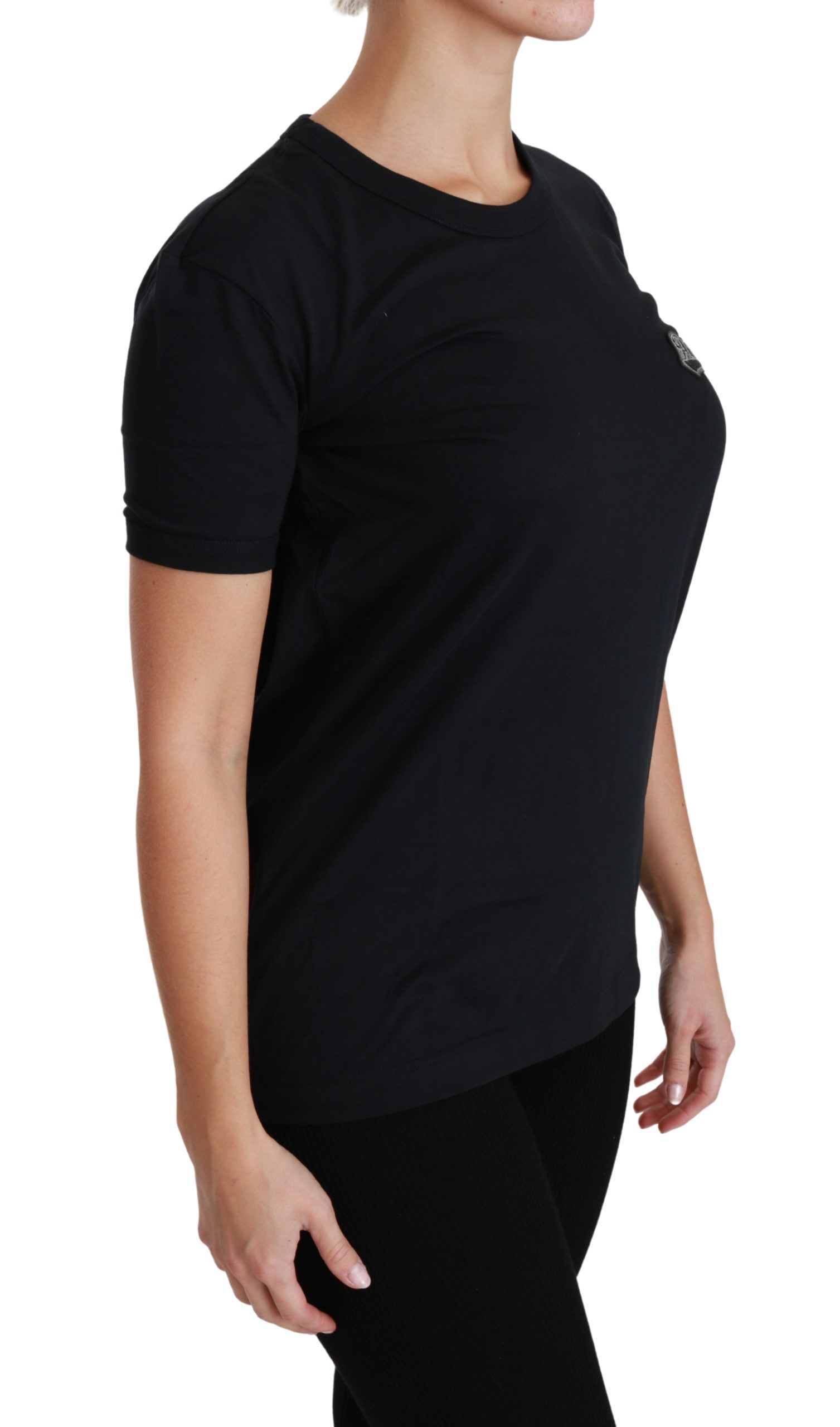 Amore Patch Crewneck Cotton Top Women's T-shirt - Dolce & Gabbana - Modalova