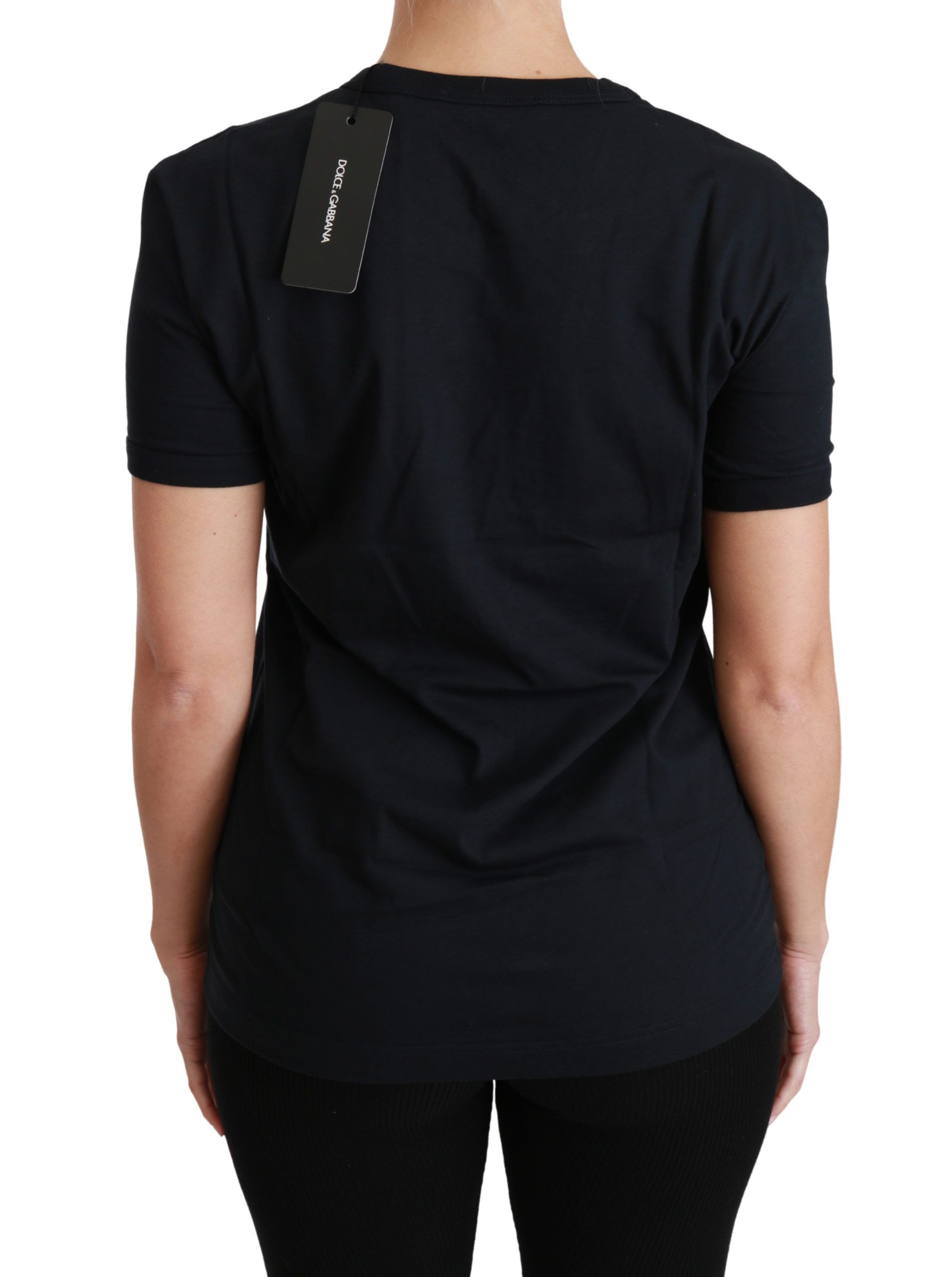 Amore Patch Crewneck Cotton Top Women's T-shirt - Dolce & Gabbana - Modalova