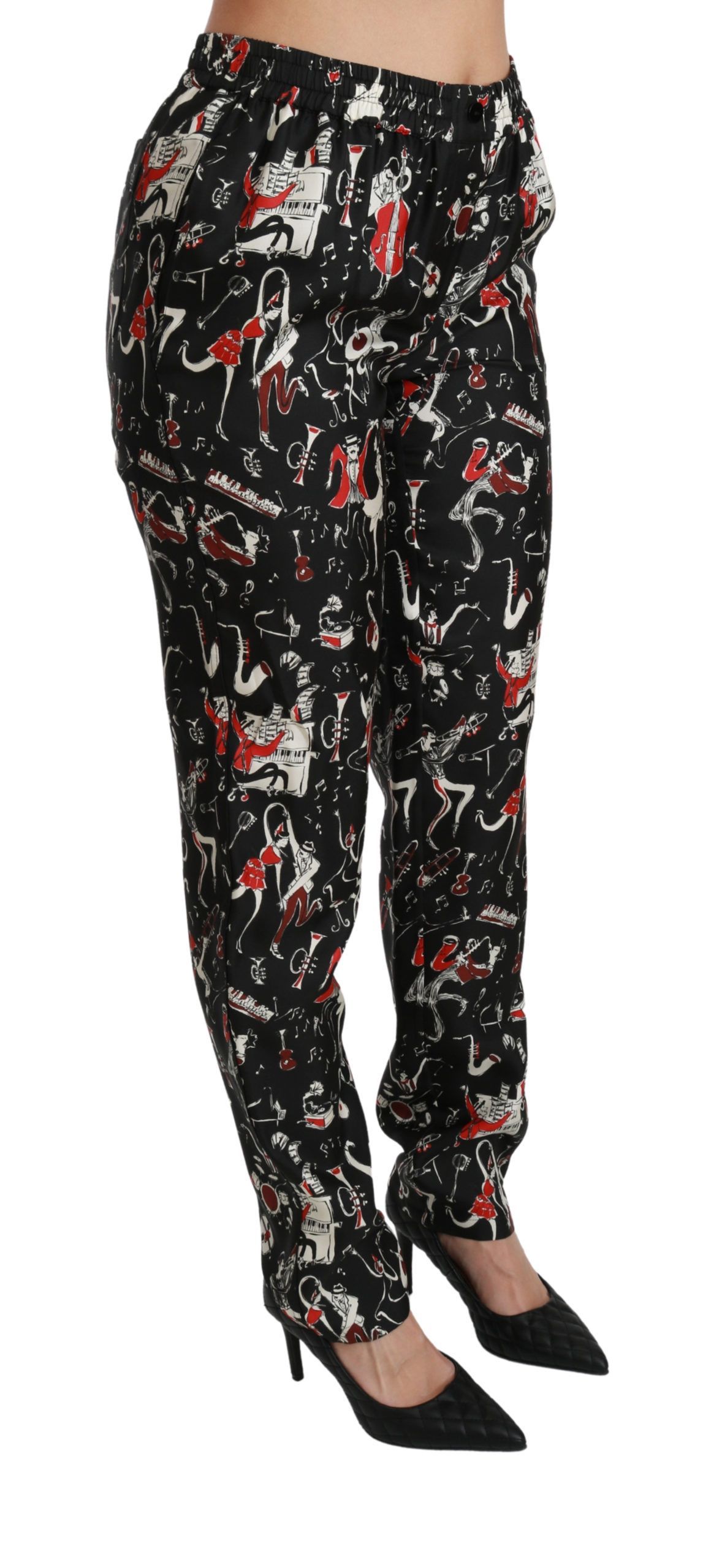 Silk Instrument Mid Waist Women's Pants - Dolce & Gabbana - Modalova