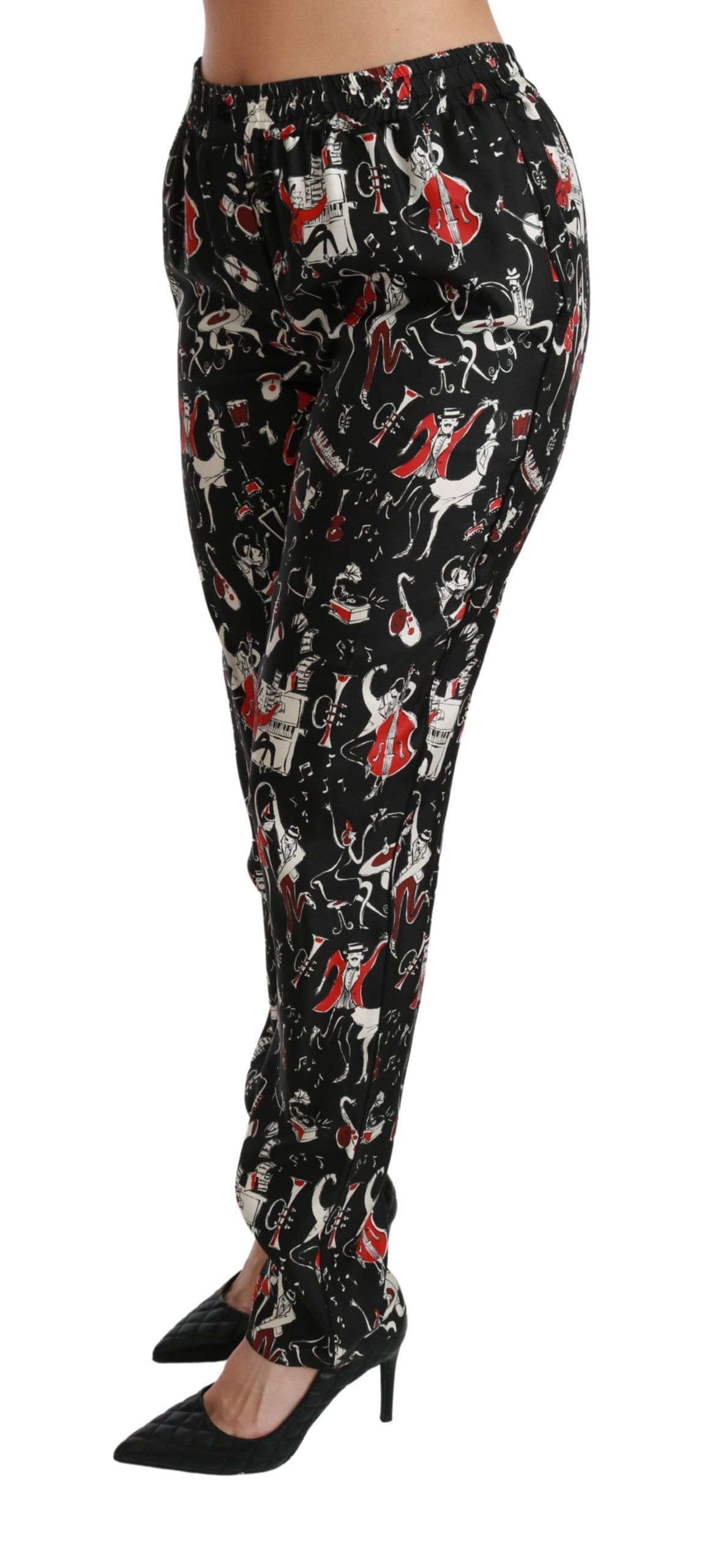 Silk Instrument Mid Waist Women's Pants - Dolce & Gabbana - Modalova