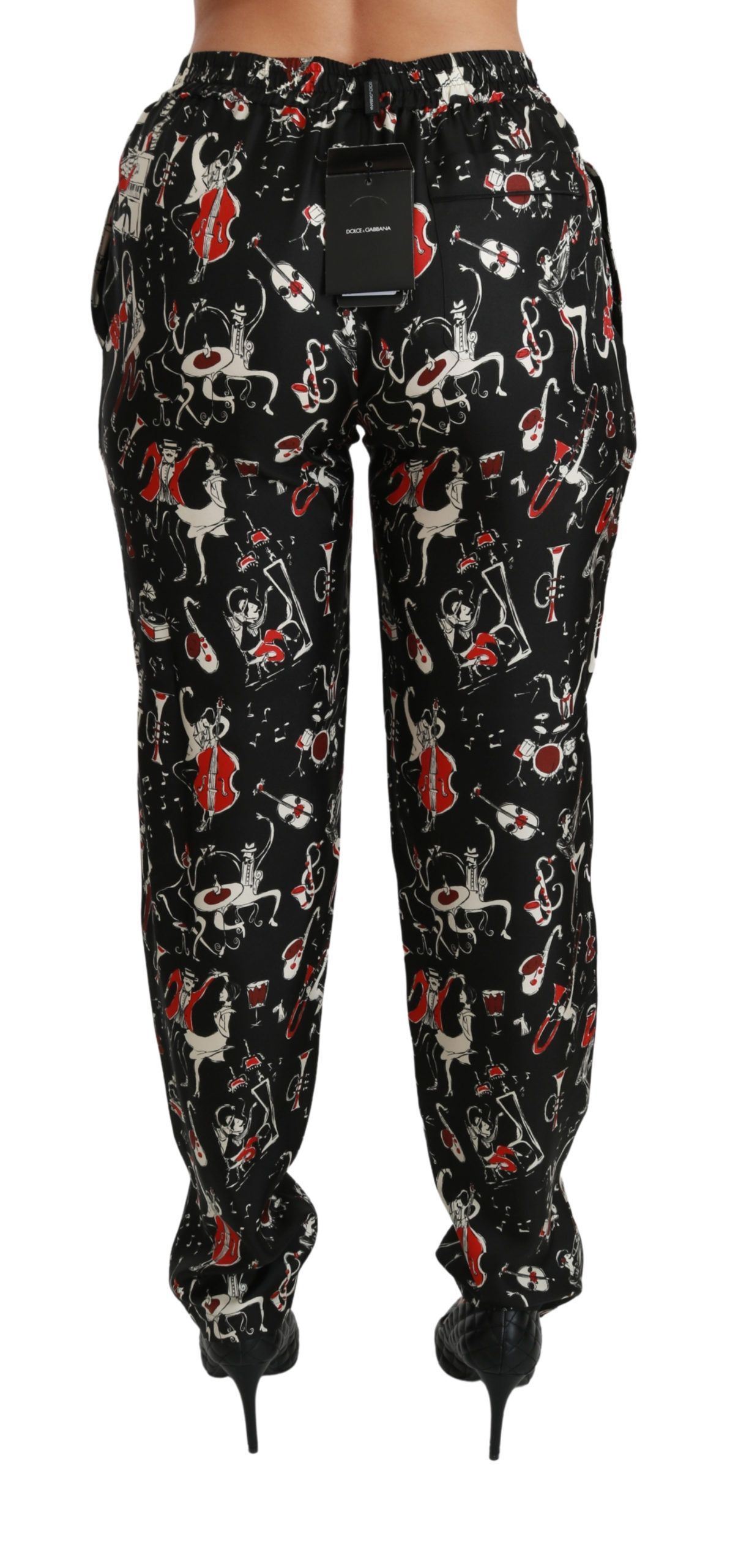 Silk Instrument Mid Waist Women's Pants - Dolce & Gabbana - Modalova