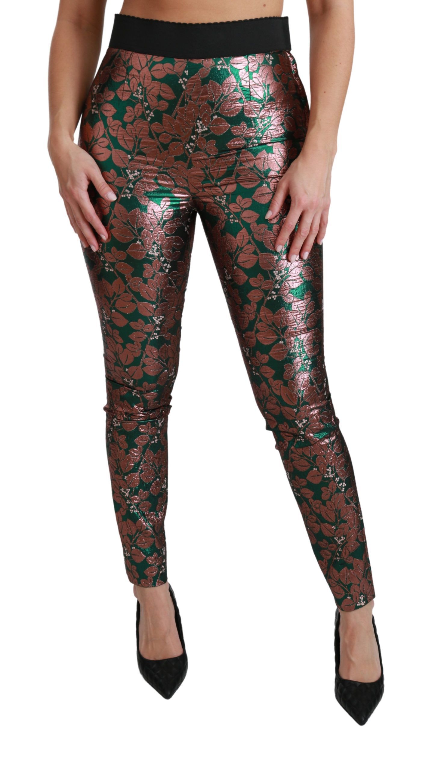 Bronze Leaf Tights Skinny Women's Pants - Dolce & Gabbana - Modalova