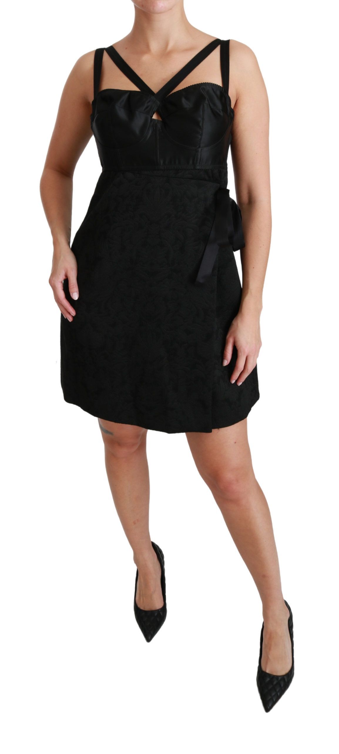 Stretch Satin Jacquard Mini Women's Dress - Dolce & Gabbana - Modalova