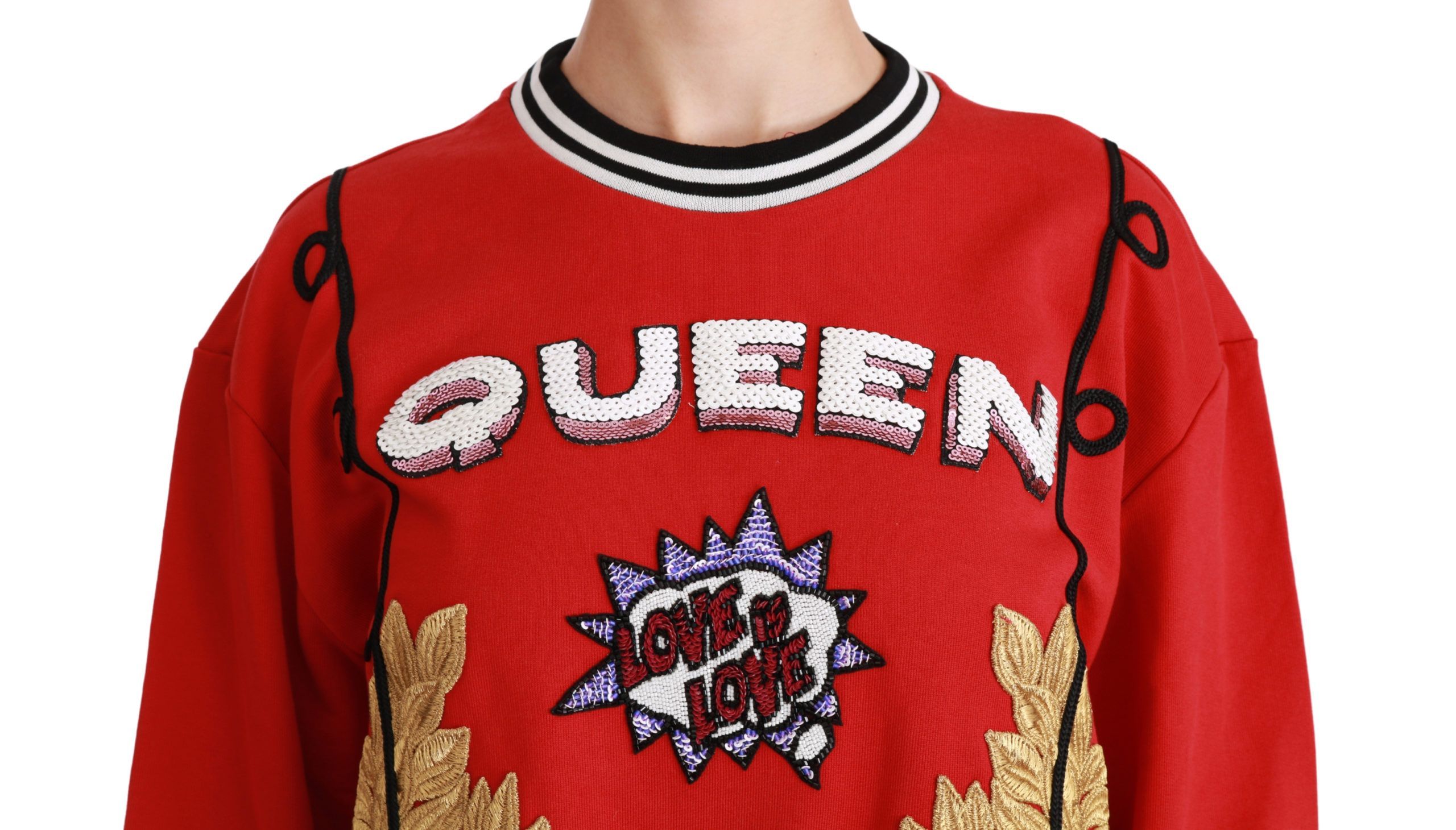 Queen Sequined Love Pullover Women's Sweater - Dolce & Gabbana - Modalova