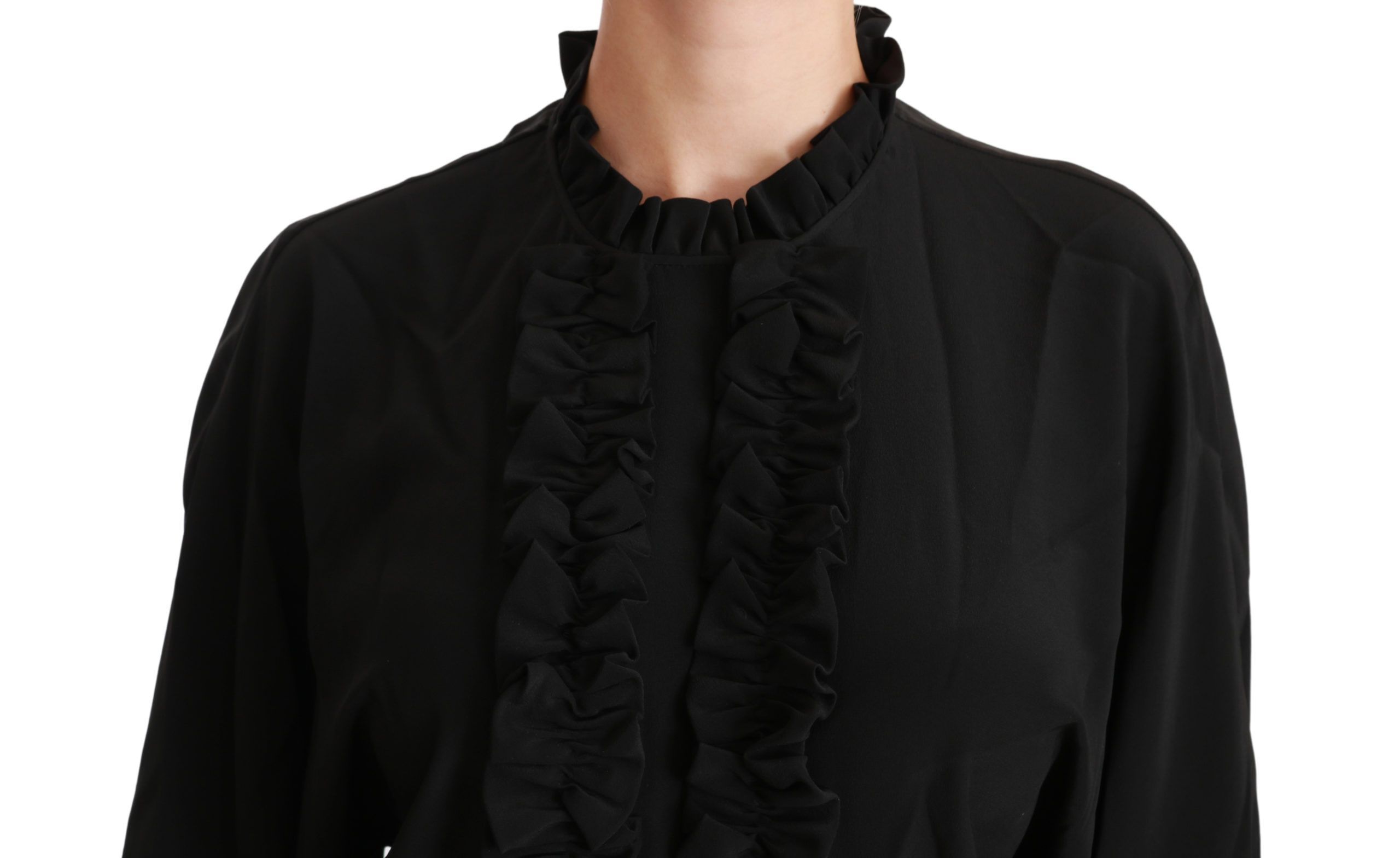 Silk Shirt Ruffled Top Women's Blouse - Dolce & Gabbana - Modalova
