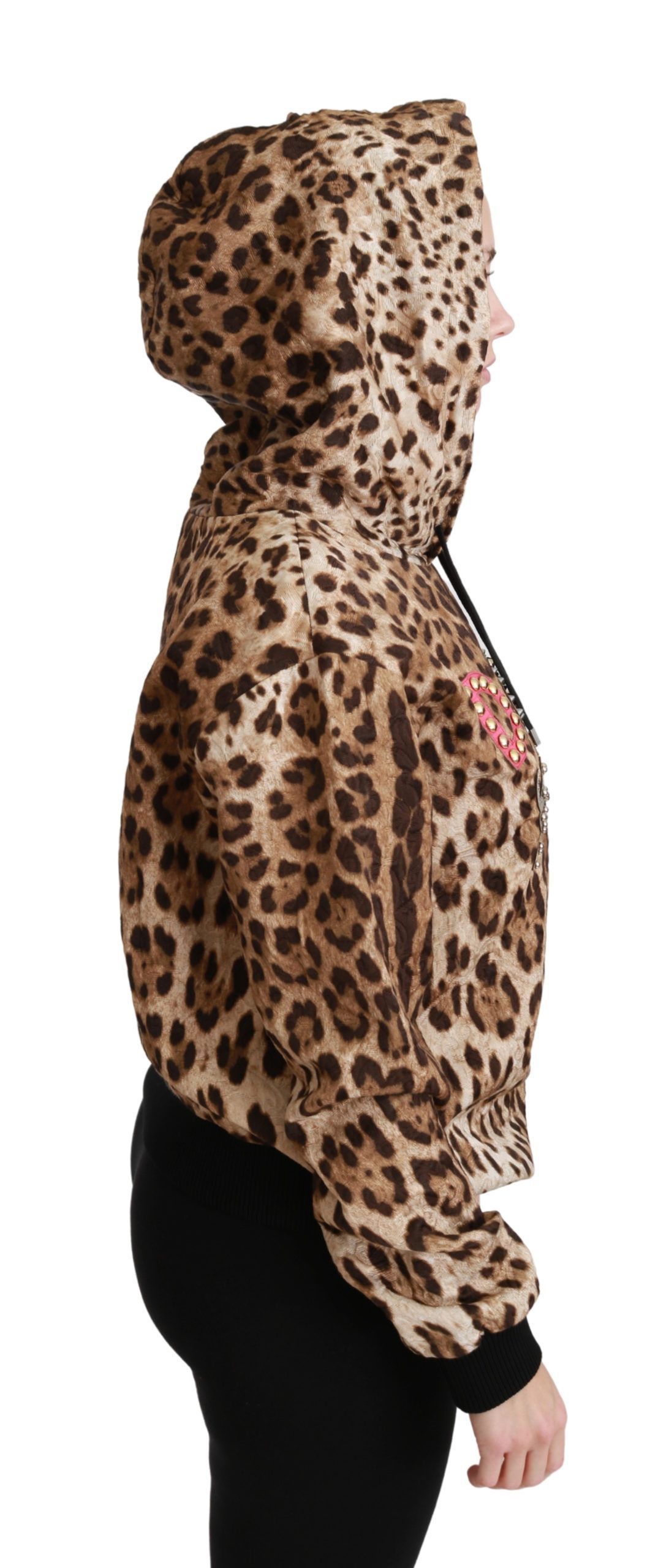 Hooded Studded Ayers Leopard Women's Sweater - Dolce & Gabbana - Modalova