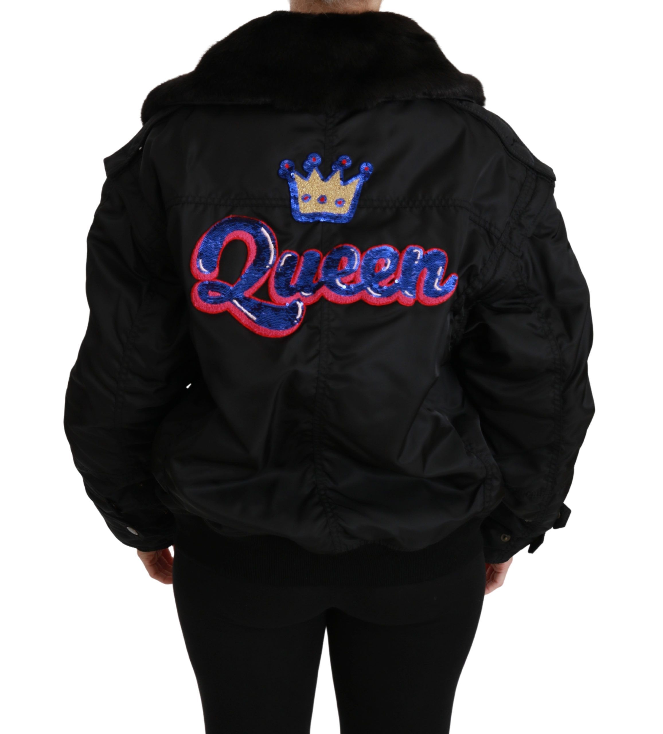 Queen Crown Sequined Bomber Women's Jacket - Dolce & Gabbana - Modalova