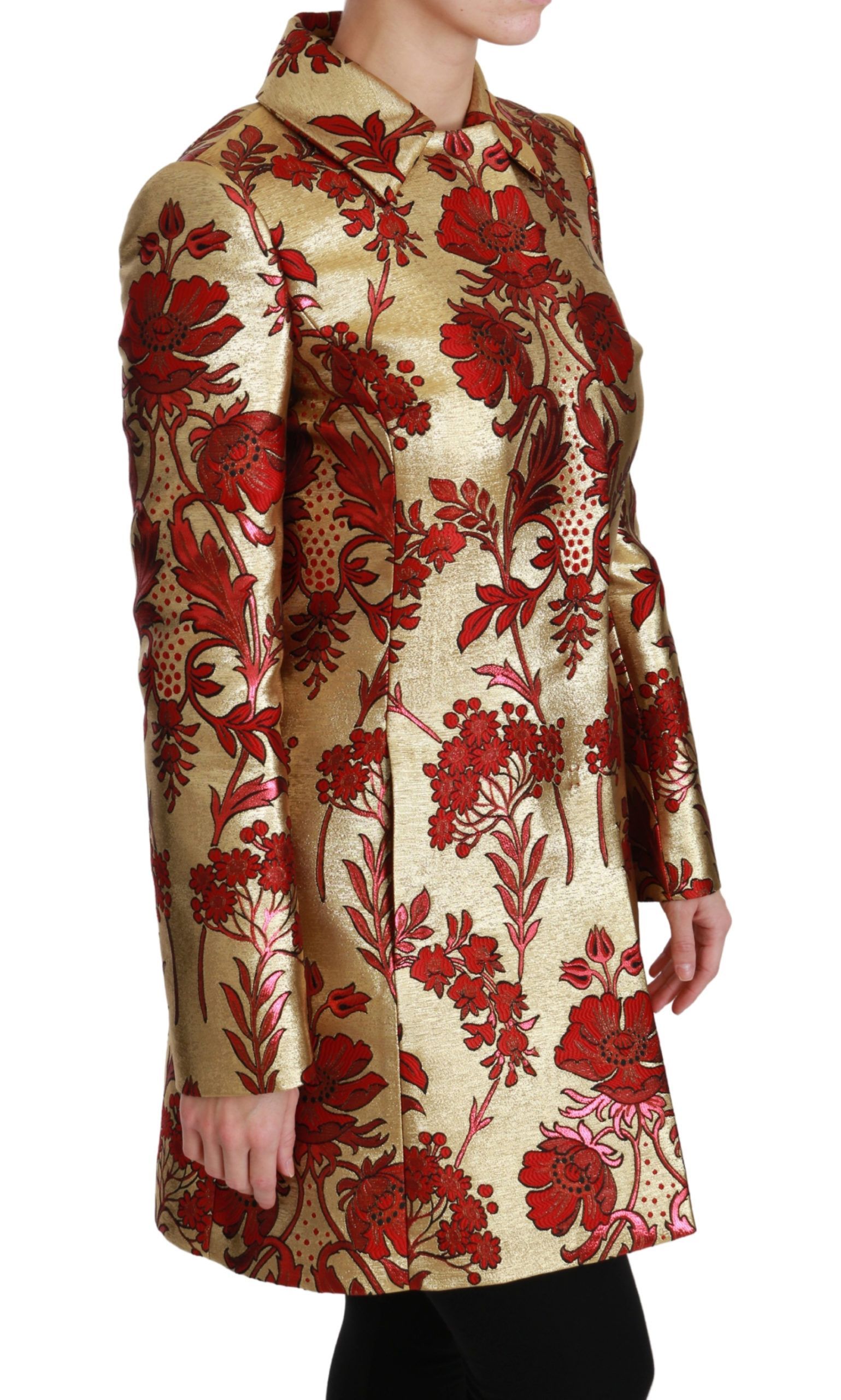 Red Floral Brocade Cape Coat Women's Jacket - Dolce & Gabbana - Modalova