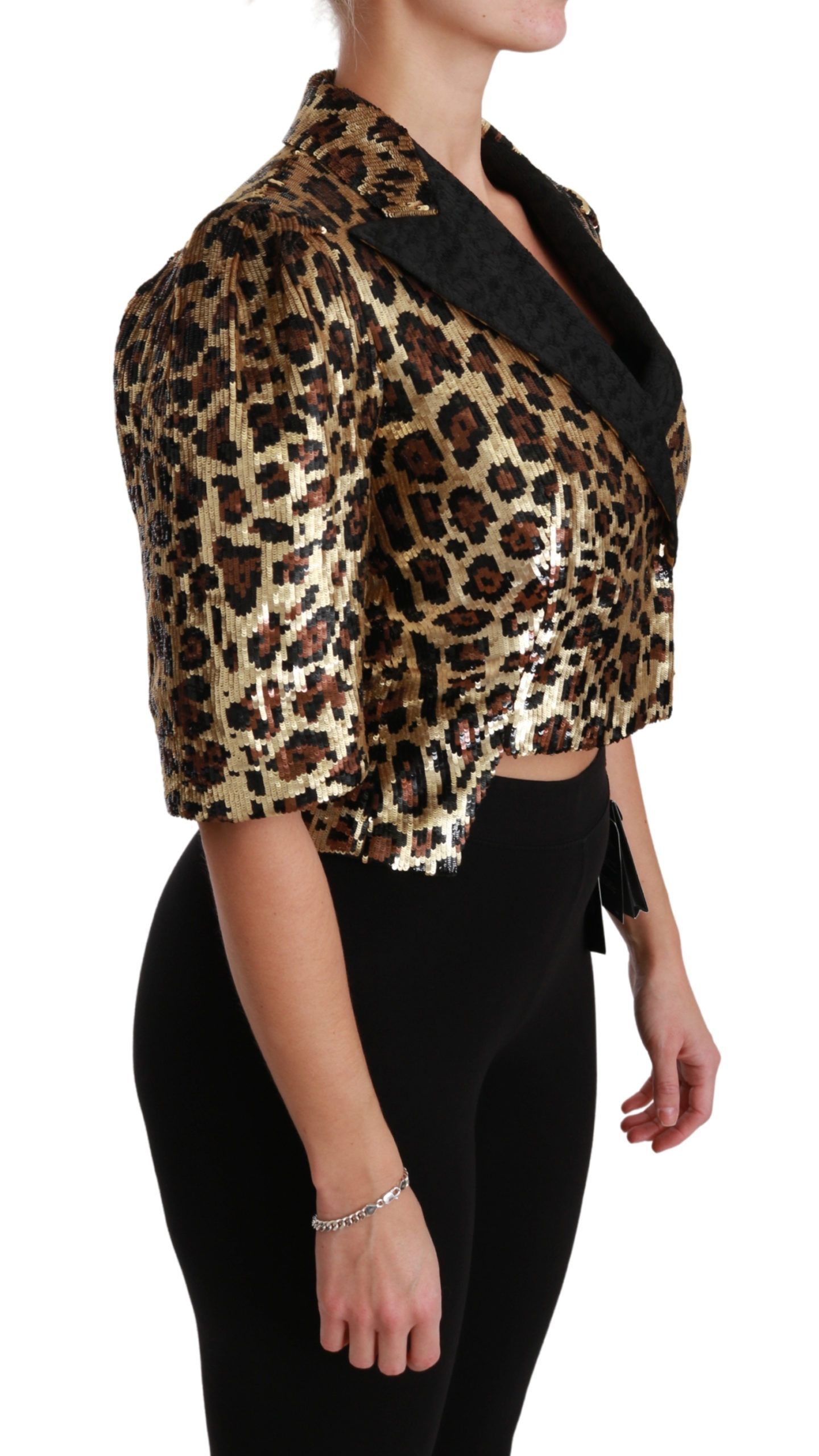 Blazer Leopard Sequined Women's Jacket - Dolce & Gabbana - Modalova