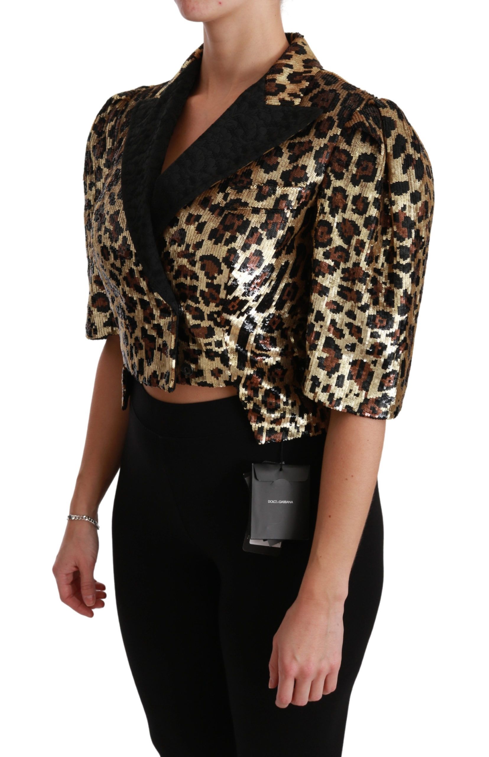 Blazer Leopard Sequined Women's Jacket - Dolce & Gabbana - Modalova