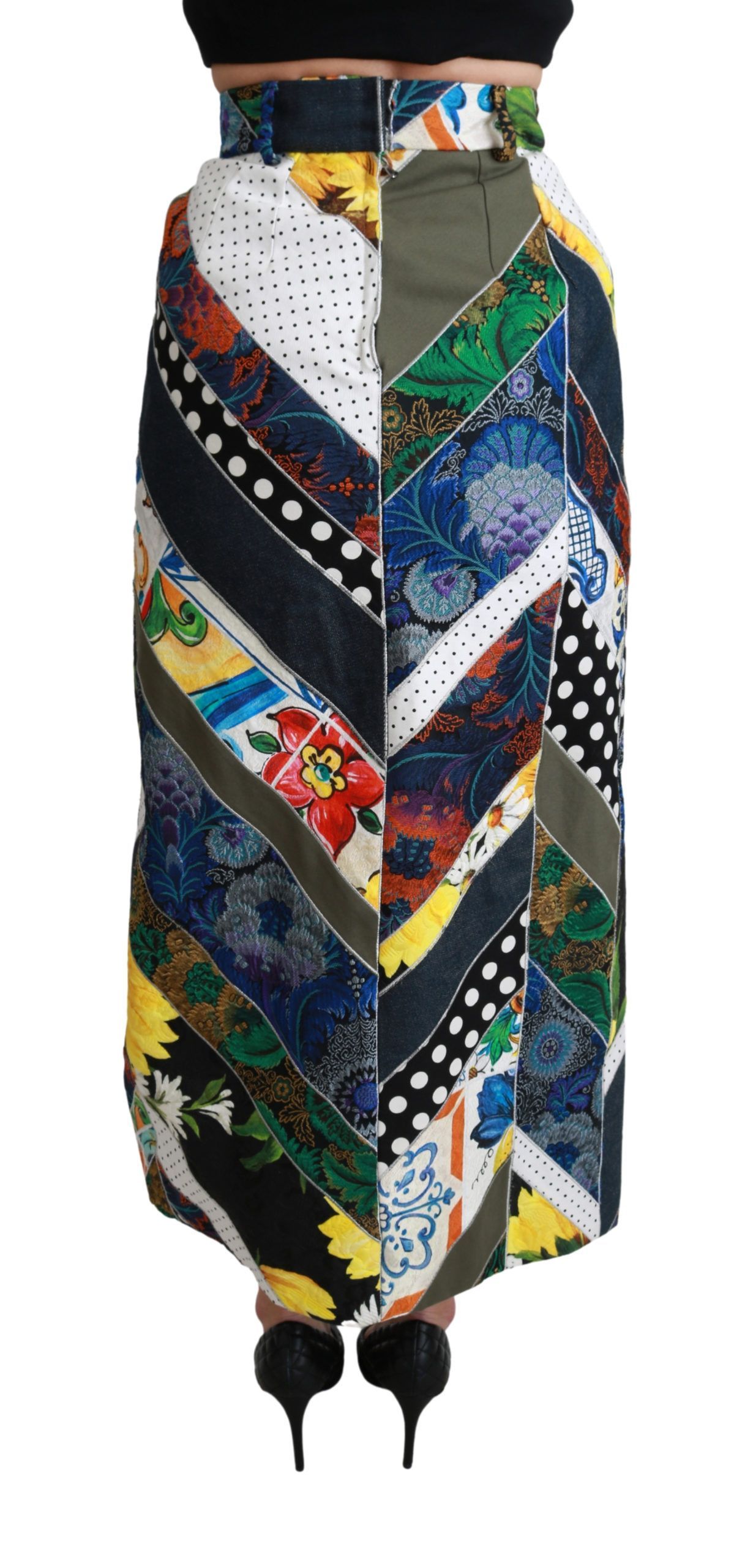 Silk Geometric High Waist Maxi Women's Skirt - Dolce & Gabbana - Modalova