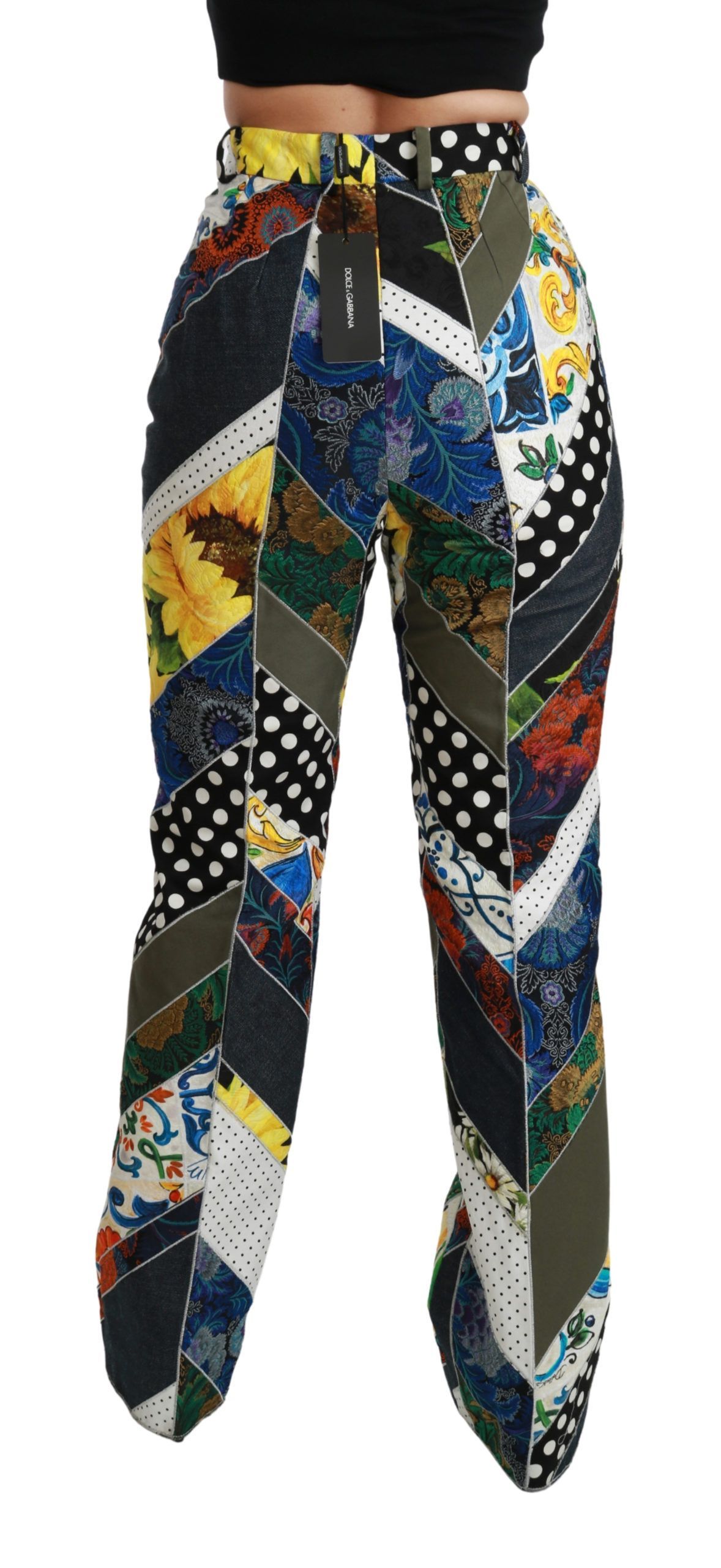 Print High Waist Straight Women's Pants - Dolce & Gabbana - Modalova