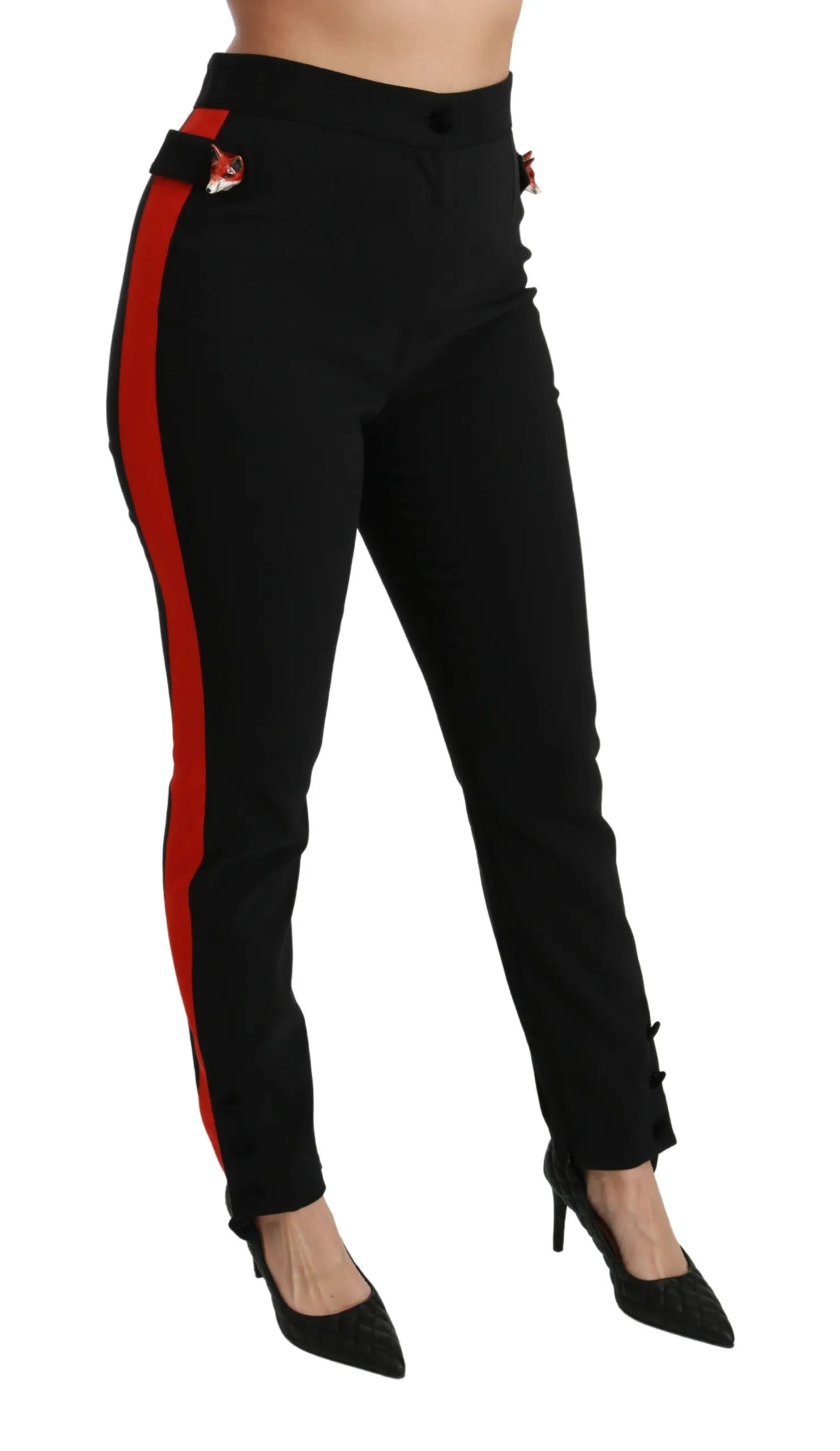 Skinny Stretch Fox Head Cotton Women's Pants - Dolce & Gabbana - Modalova