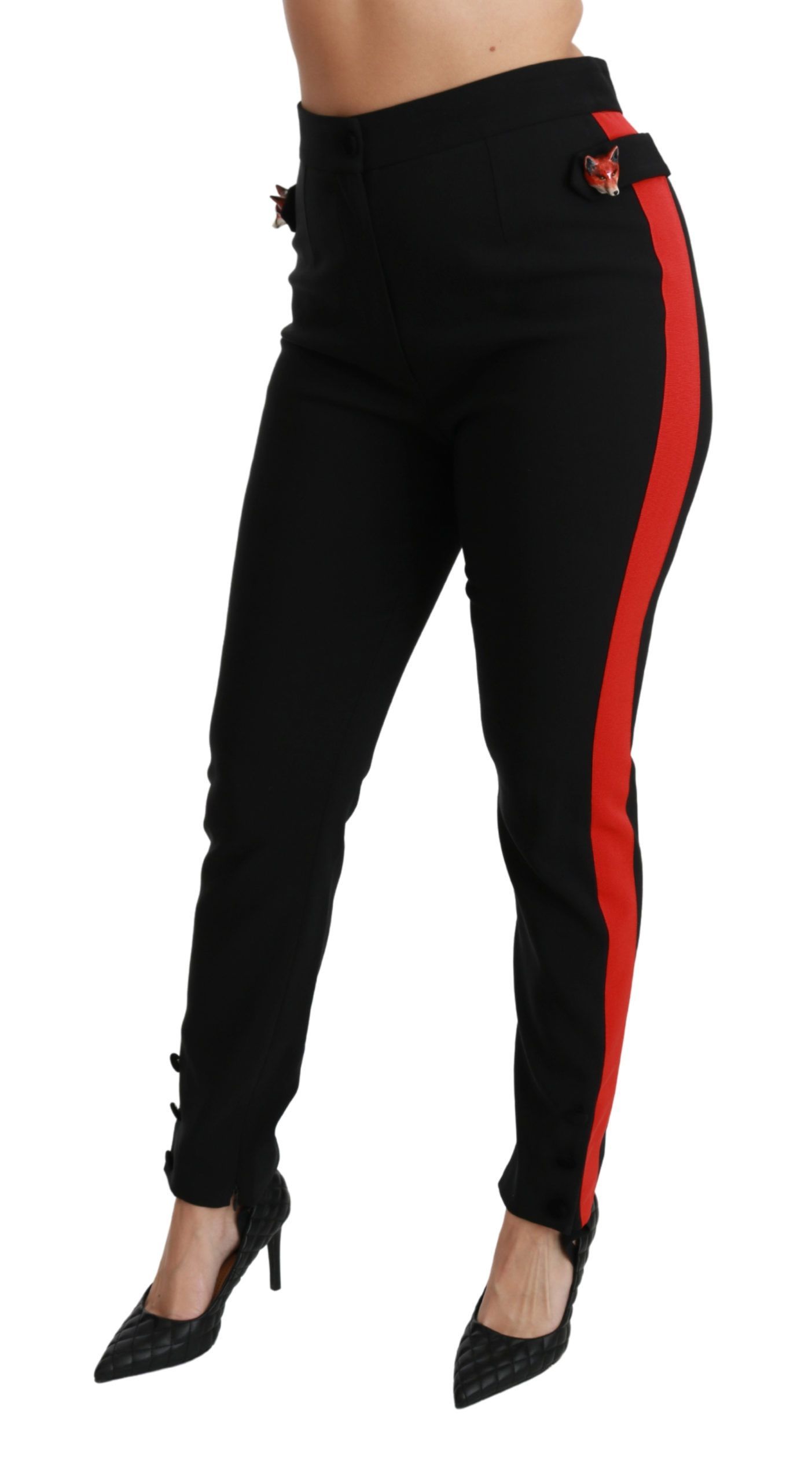Skinny Stretch Fox Head Cotton Women's Pants - Dolce & Gabbana - Modalova