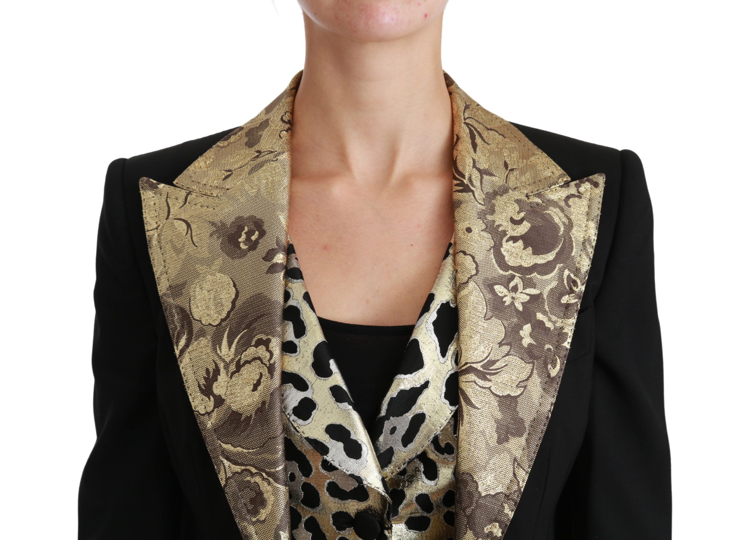Jacquard Vest Blazer Coat Wool Women's Jacket - Dolce & Gabbana - Modalova