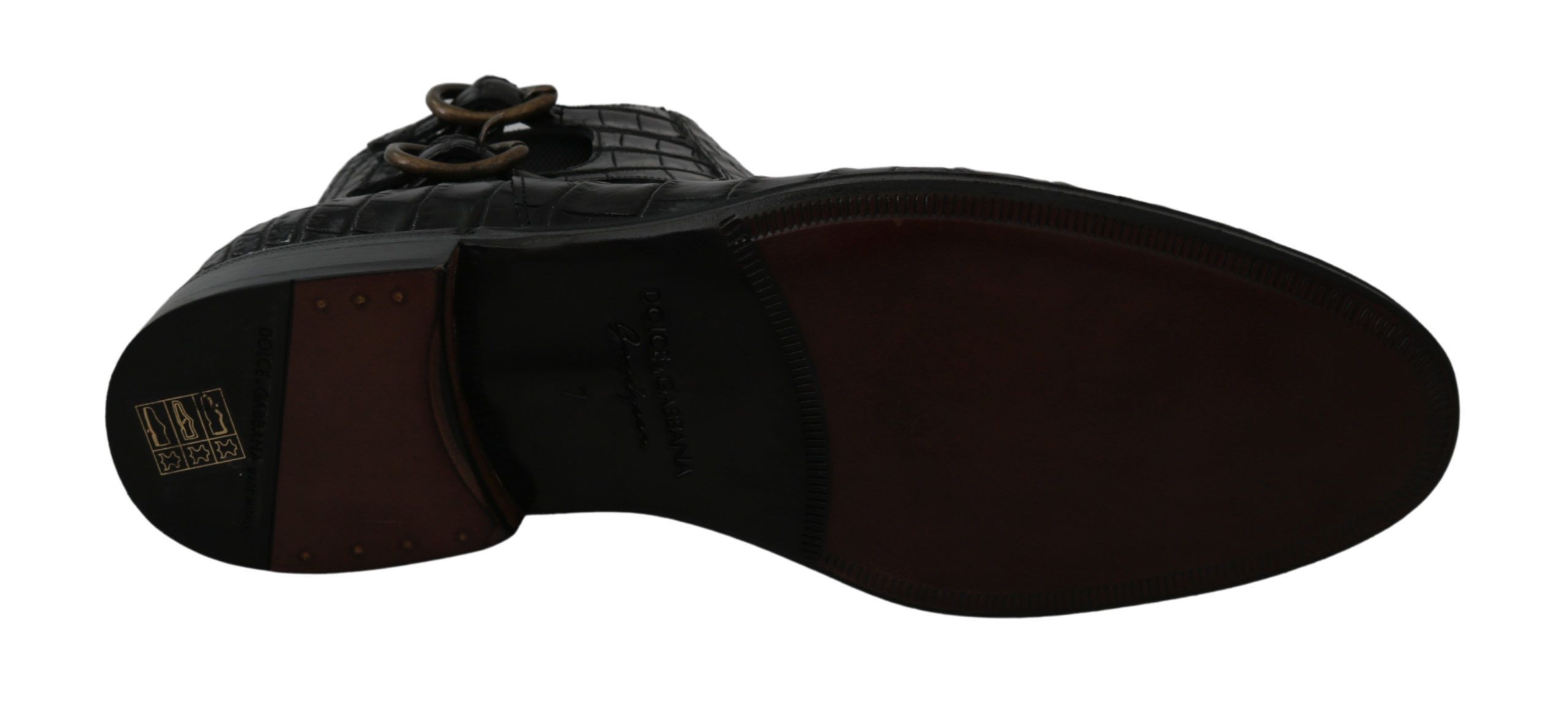 Crocodile Leather Derby Boots Men's Shoes - Dolce & Gabbana - Modalova