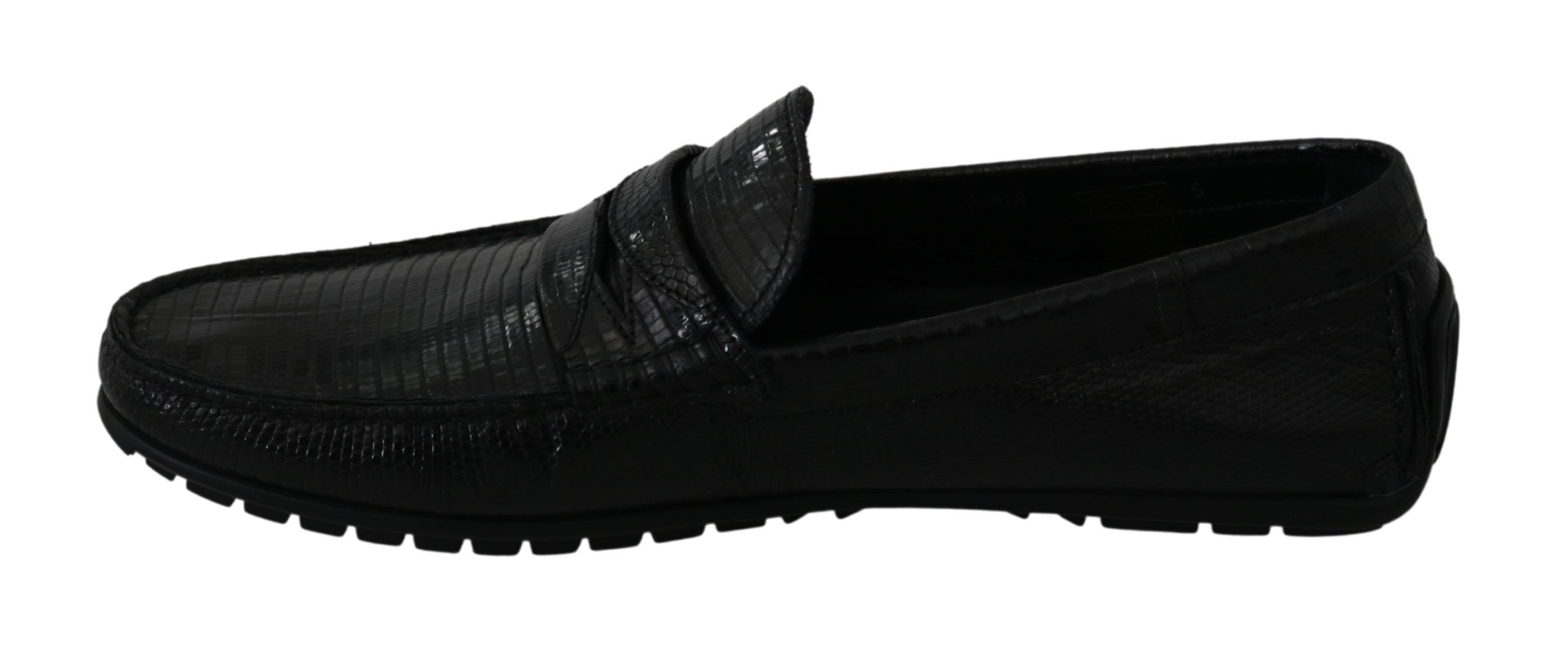 Lizard Leather Flat Loafers Men's Shoes - Dolce & Gabbana - Modalova
