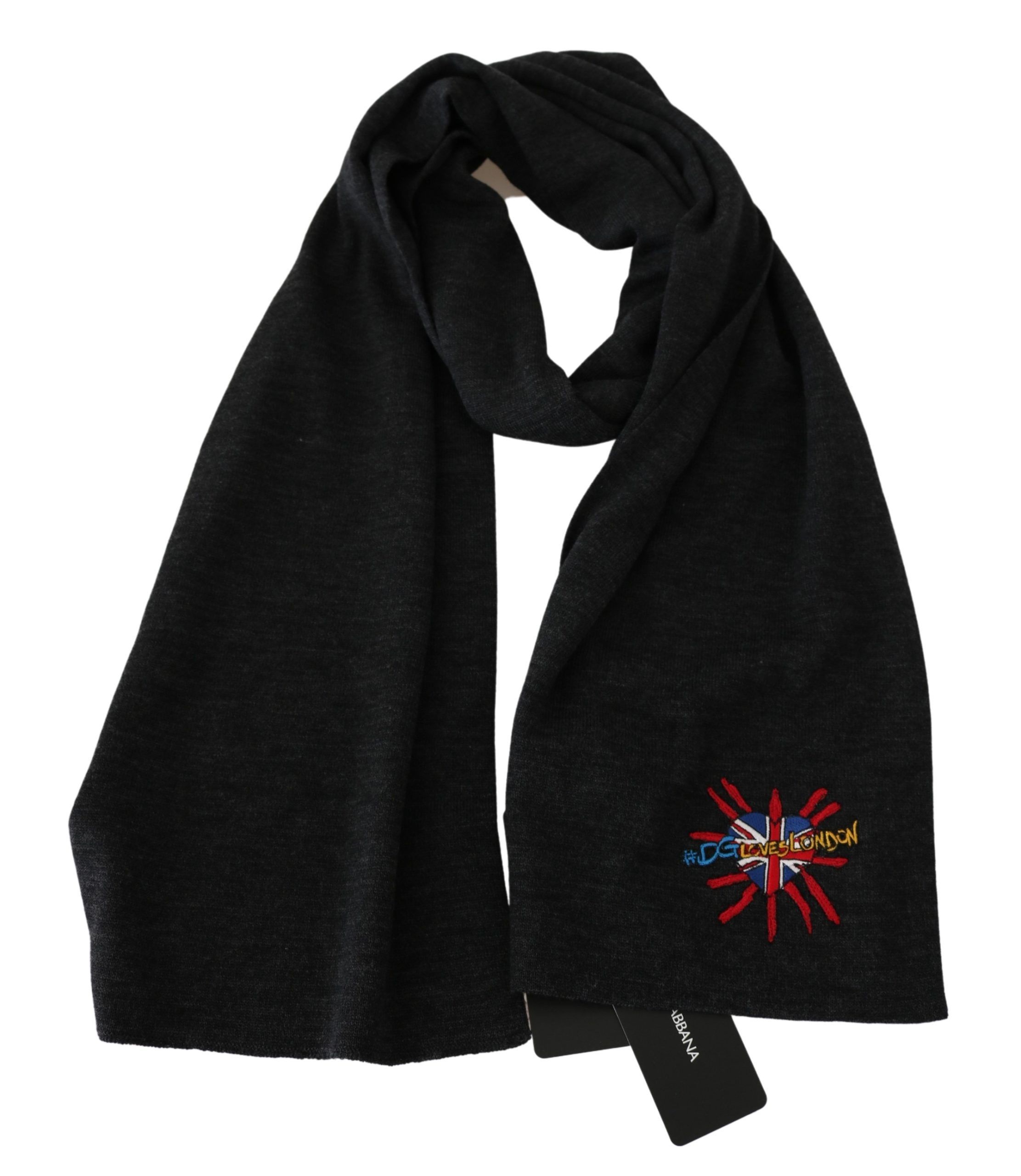 Gray #DGLovesLondon Wool Wrap Wool Scarf - Dolce & Gabbana - Modalova