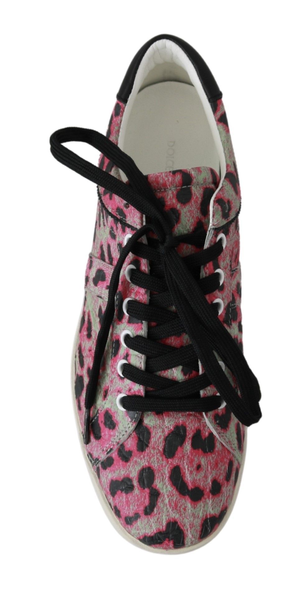 Pink Leopard Print Training Leather Flat Women's Sneakers - Dolce & Gabbana - Modalova