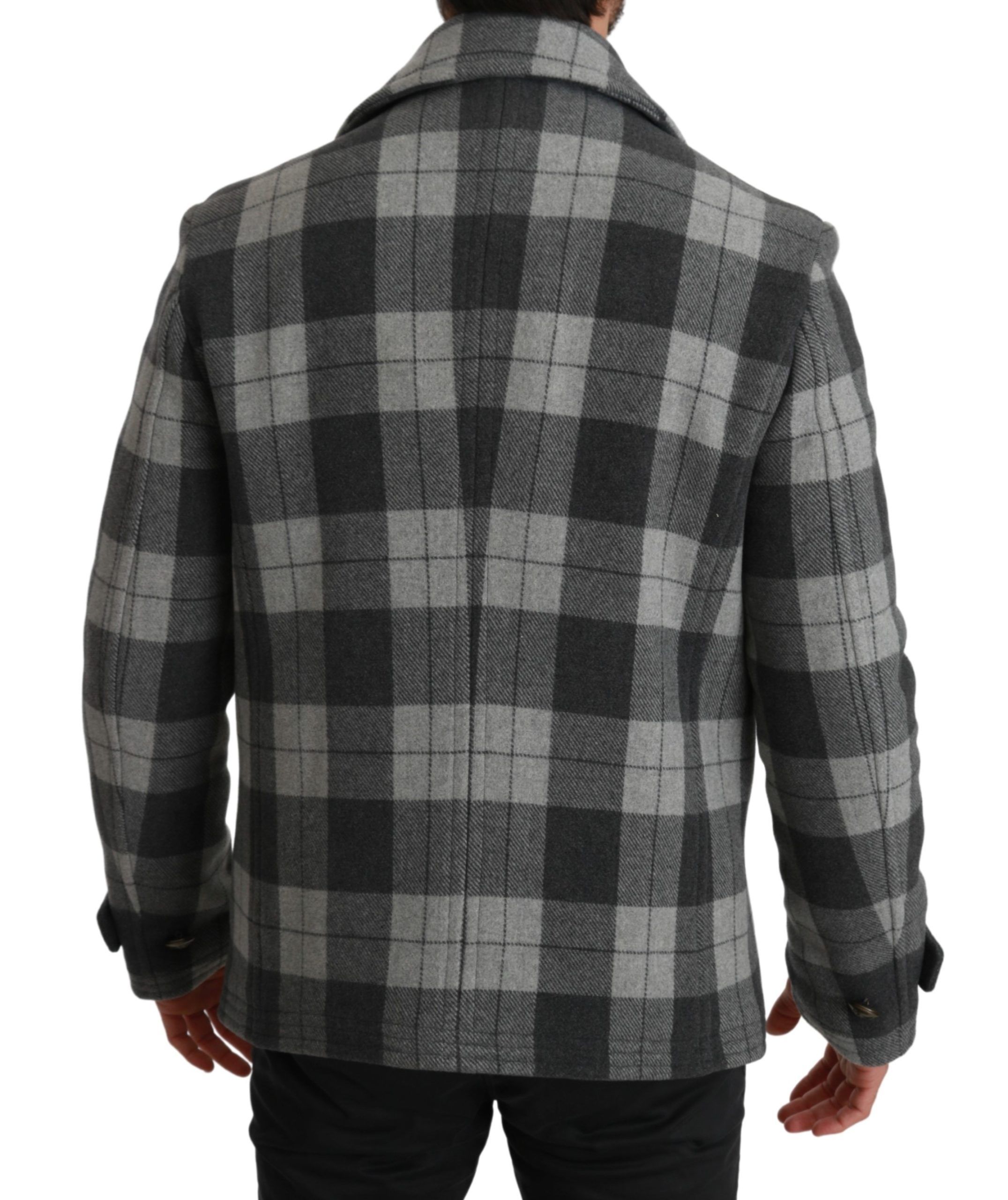 Check Wool Cashmere Coat Men's Jacket - Dolce & Gabbana - Modalova